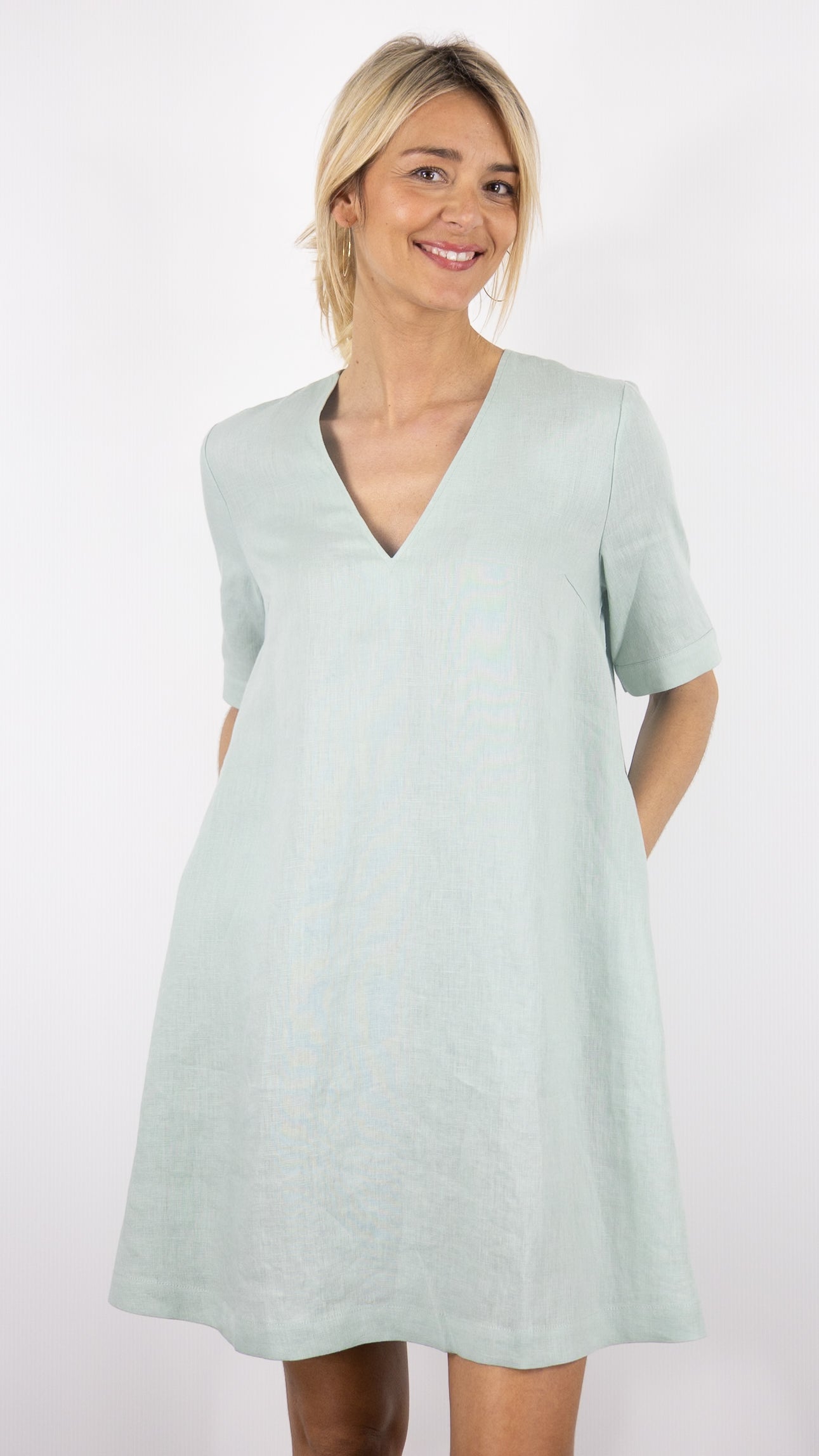 ROBE EVASE EN LIN POUR FEMME ESTHEME F2535EL#COLOR_12048/MINTY MENTHE