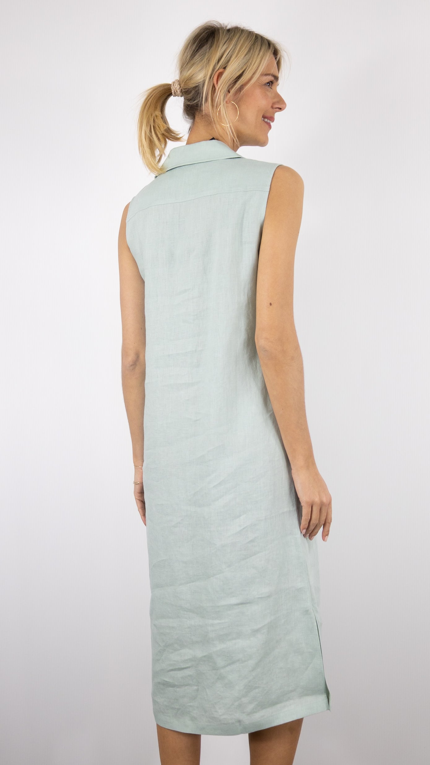 ROBE LONGUE SANS MANCHES EN LIN  ESTHEME CKE5108L#COLOR_12048/MINTY MENTHE
