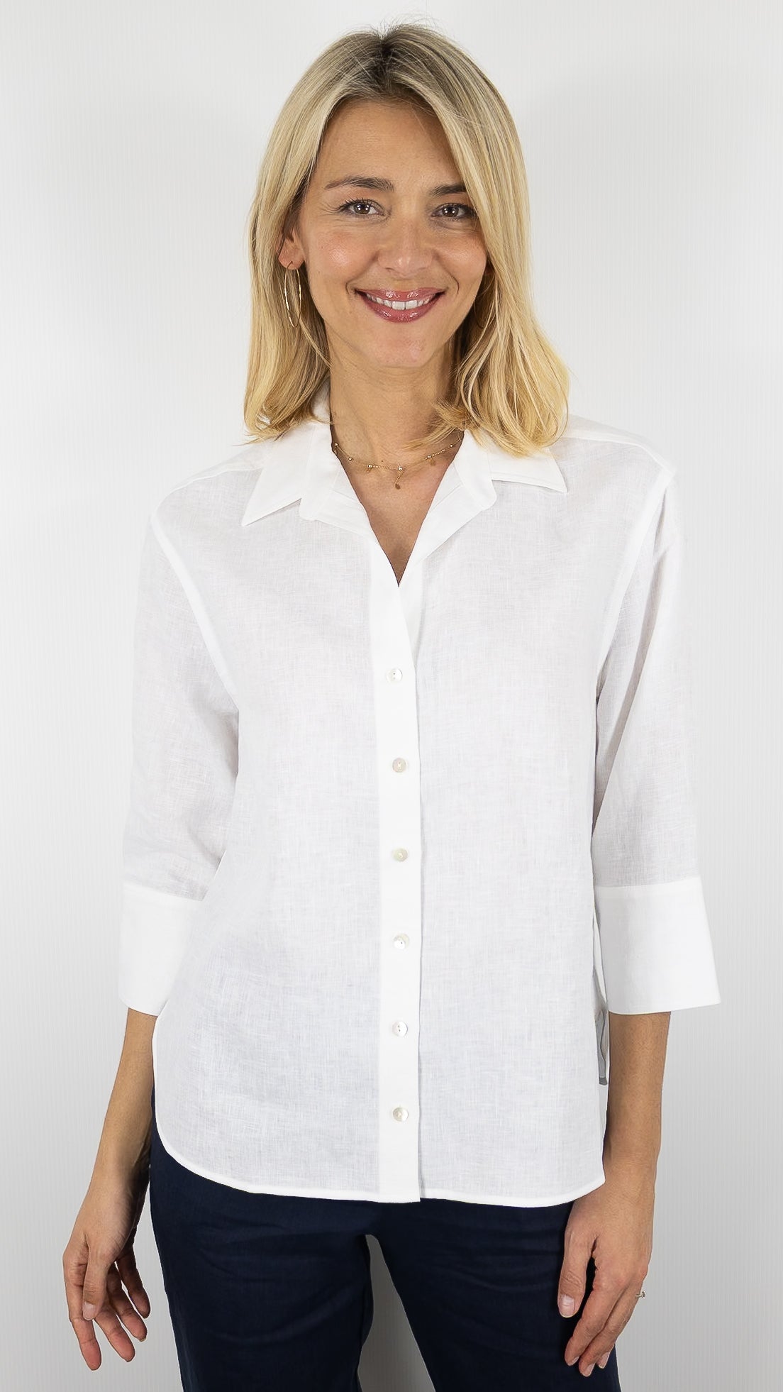 CHEMISE LIQUETTE EN LIN POUR FEMME ESTHEME ZH635EL#COLOR_8322/CREME