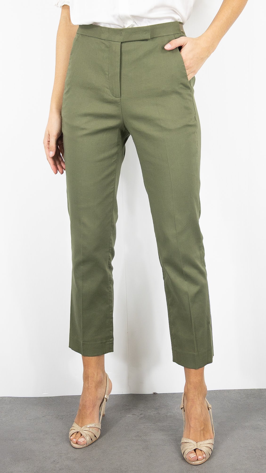 PANTALON FEMME 7/8 VILLE BEIGE  GERARD DAREL AURIA#COLOR_50/KAKI