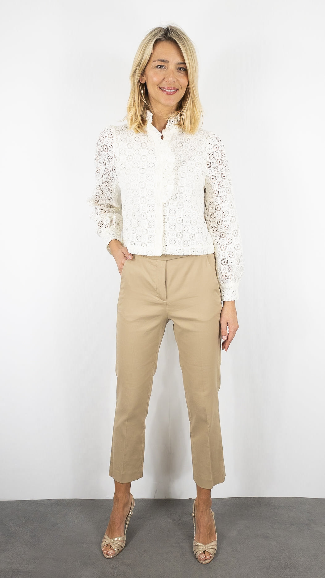 CHEMISE BRODEE ECRUE YCOO 4824