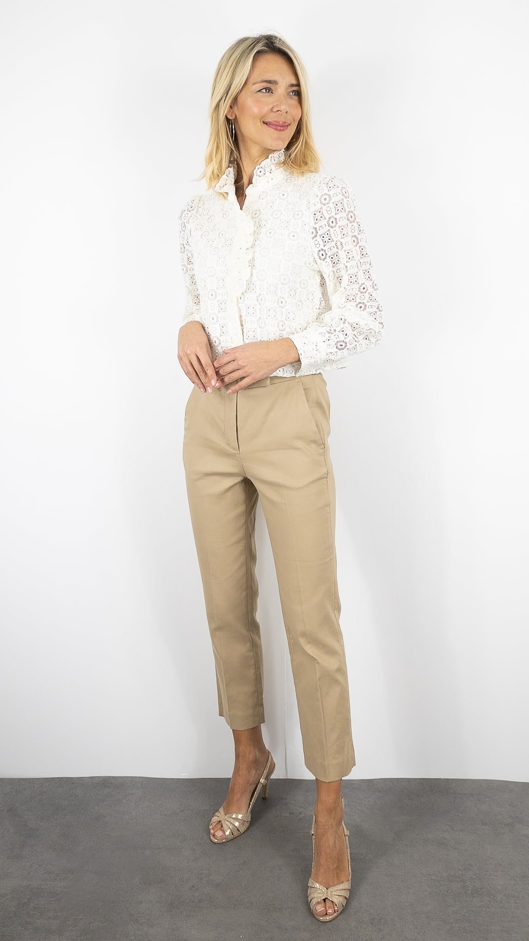 PANTALON FEMME 7/8 VILLE BEIGE  GERARD DAREL AURIA#COLOR_17/BEIGE