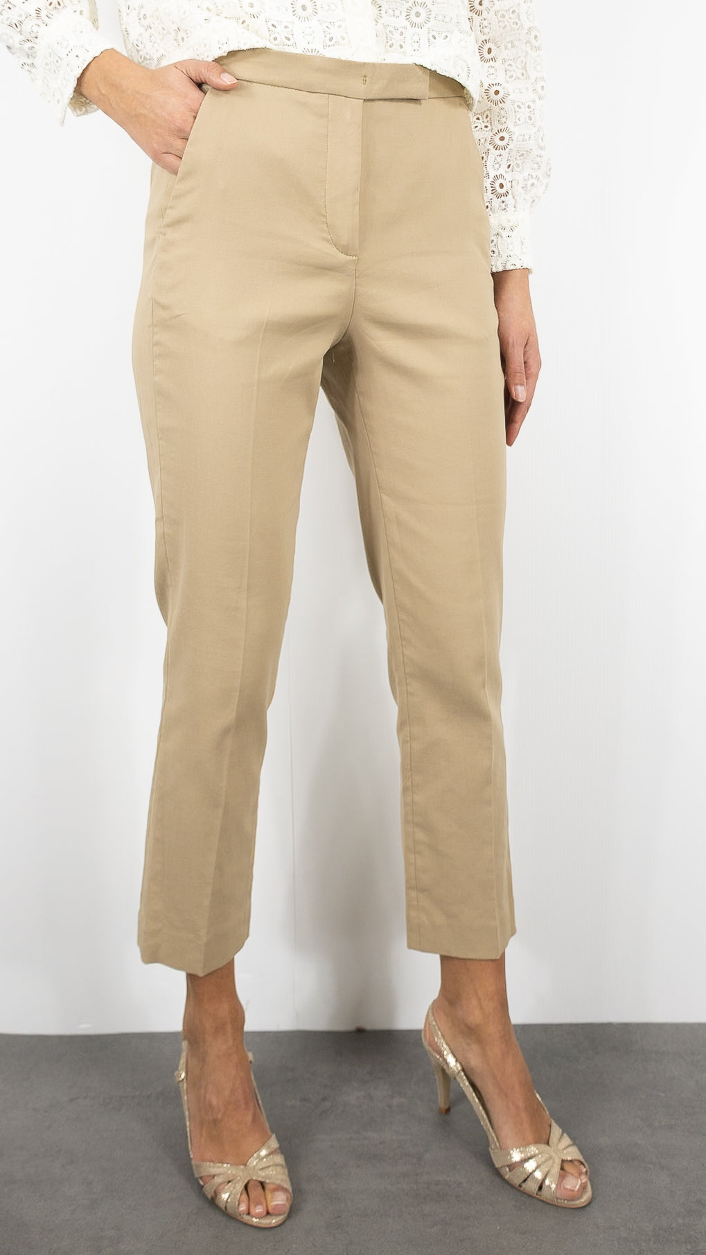 PANTALON FEMME 7/8 VILLE BEIGE  GERARD DAREL AURIA#COLOR_17/BEIGE