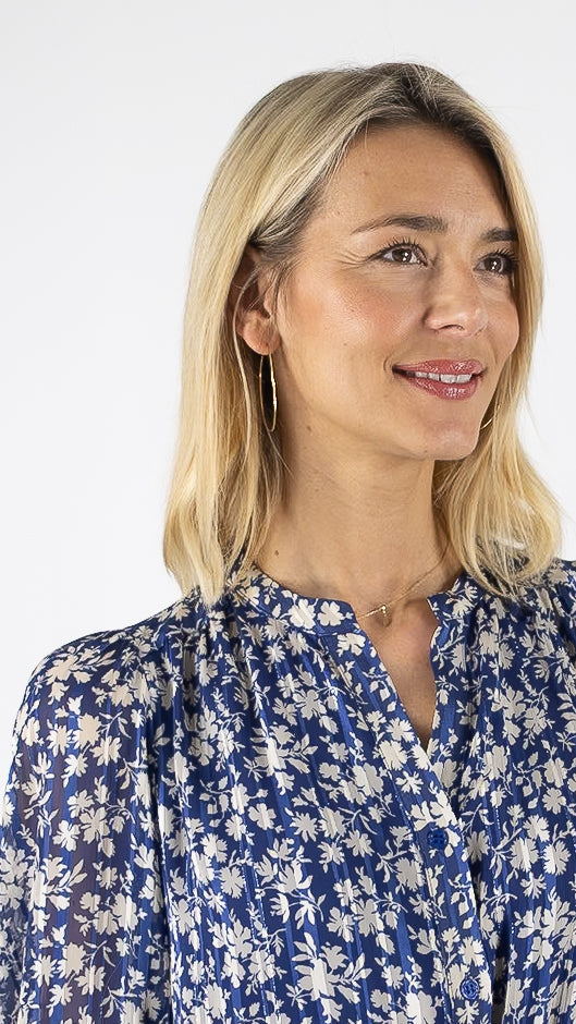 ROBE LONGUE FLEURIE BLEUE GERARD DAREL RUVIA