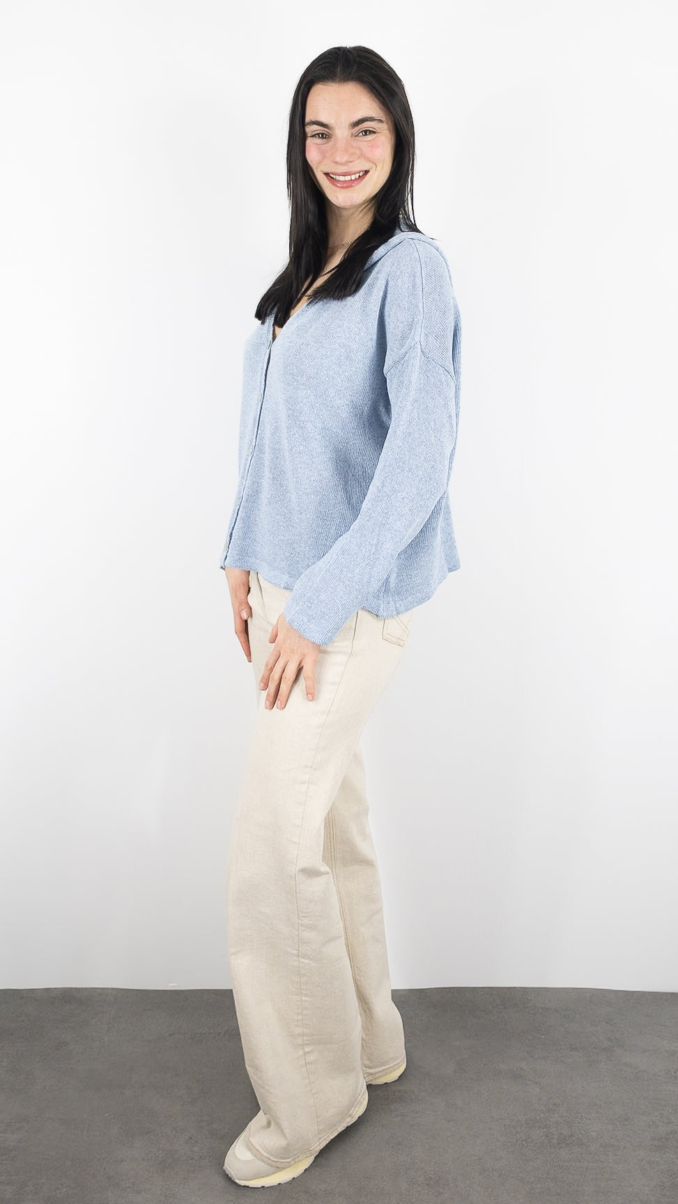 GILET A CAPUCHE EN COTON ALEXANDRE LAURENT M8222#COLOR_CIEL