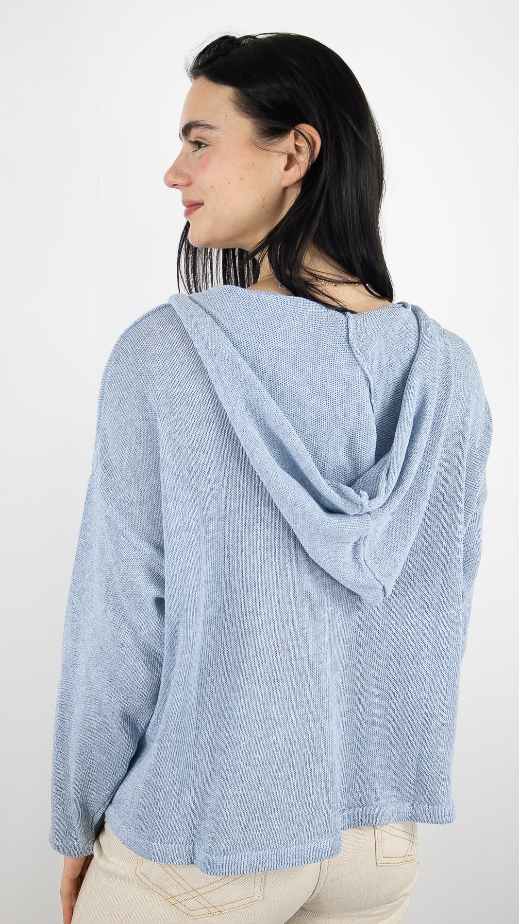 GILET A CAPUCHE EN COTON ALEXANDRE LAURENT M8222#COLOR_CIEL