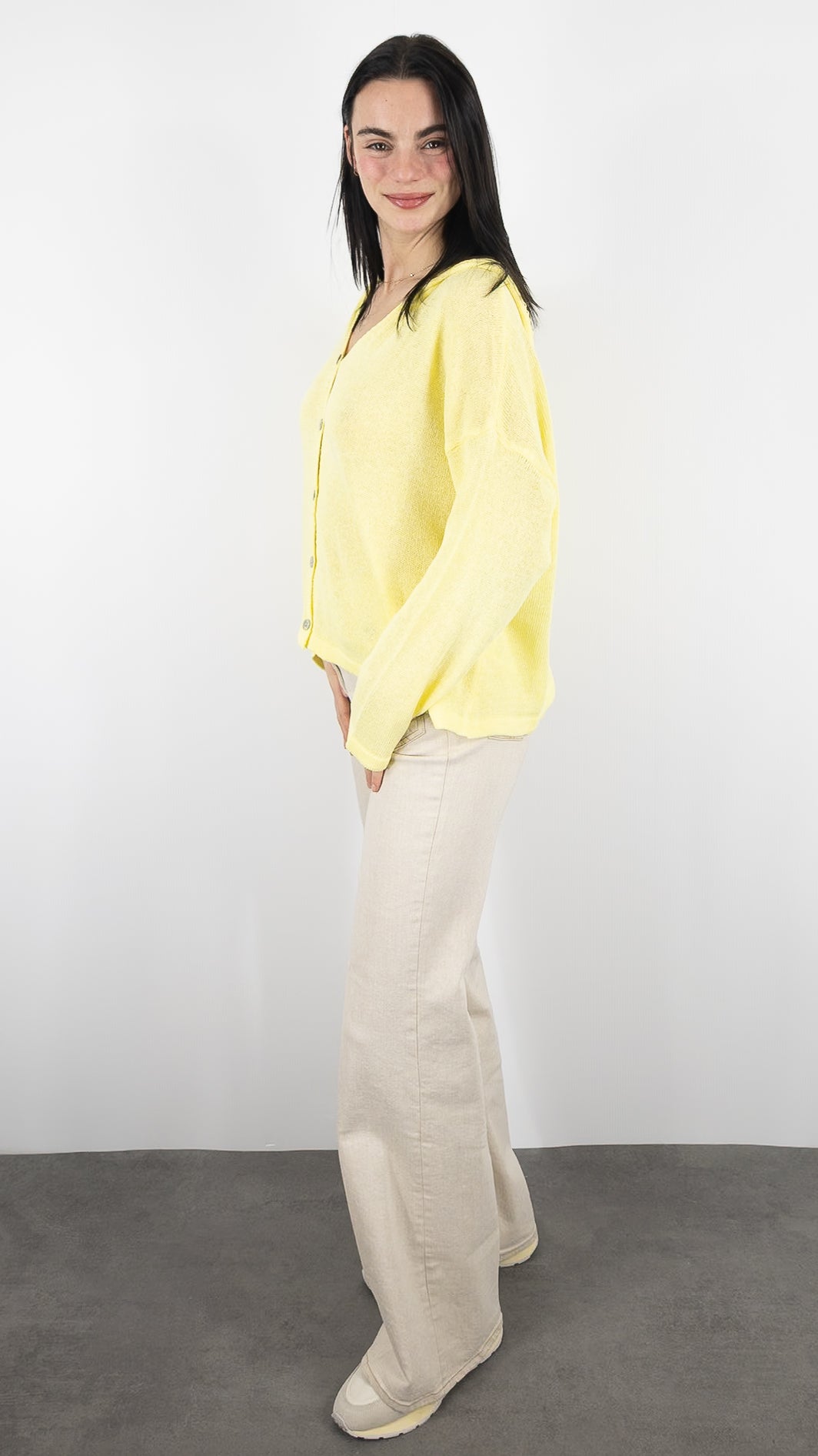 GILET A CAPUCHE EN COTON ALEXANDRE LAURENT M8222#COLOR_CITRON