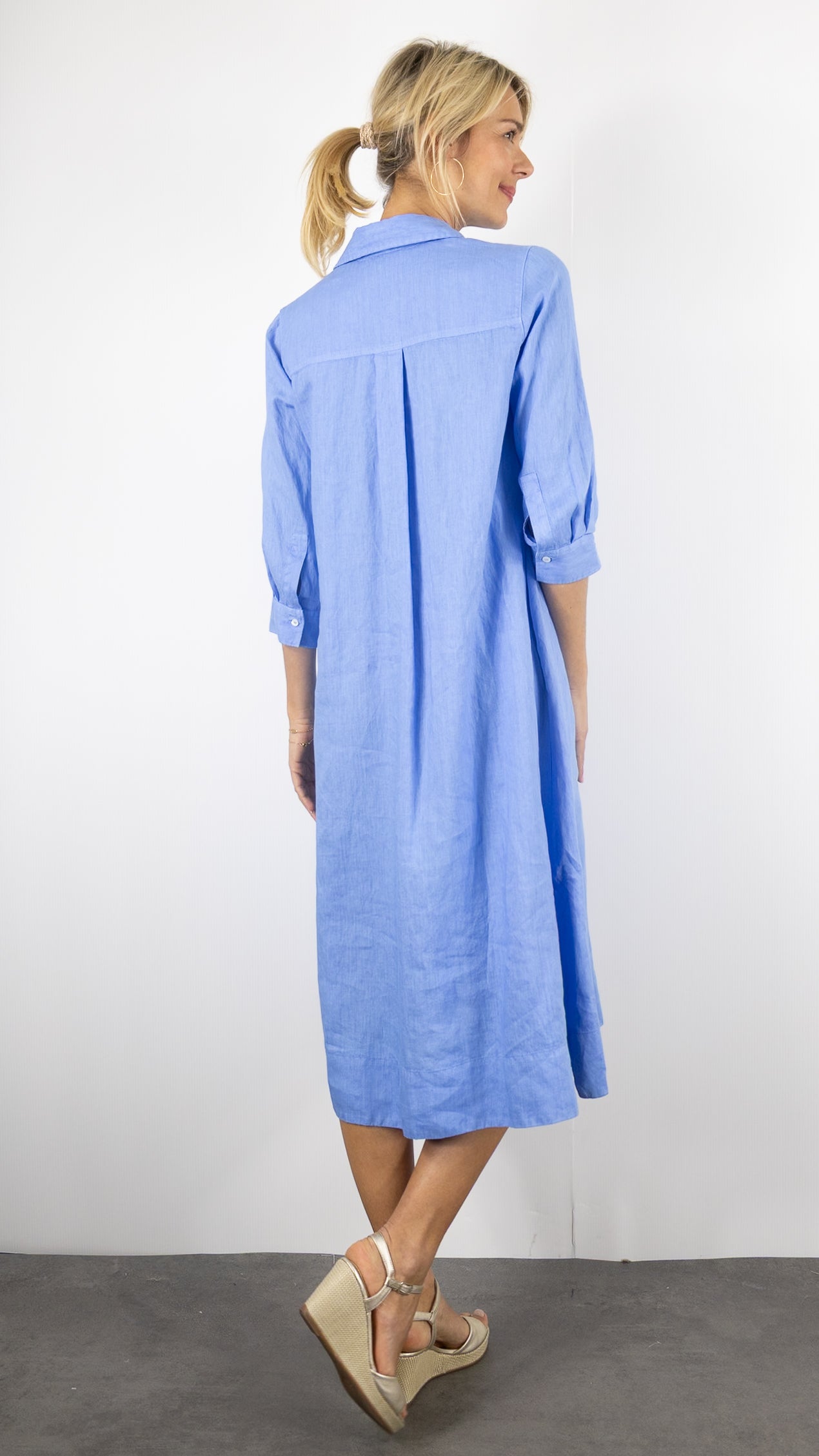 Robe en lin ROSSO 35 #COLOR_764/bleu