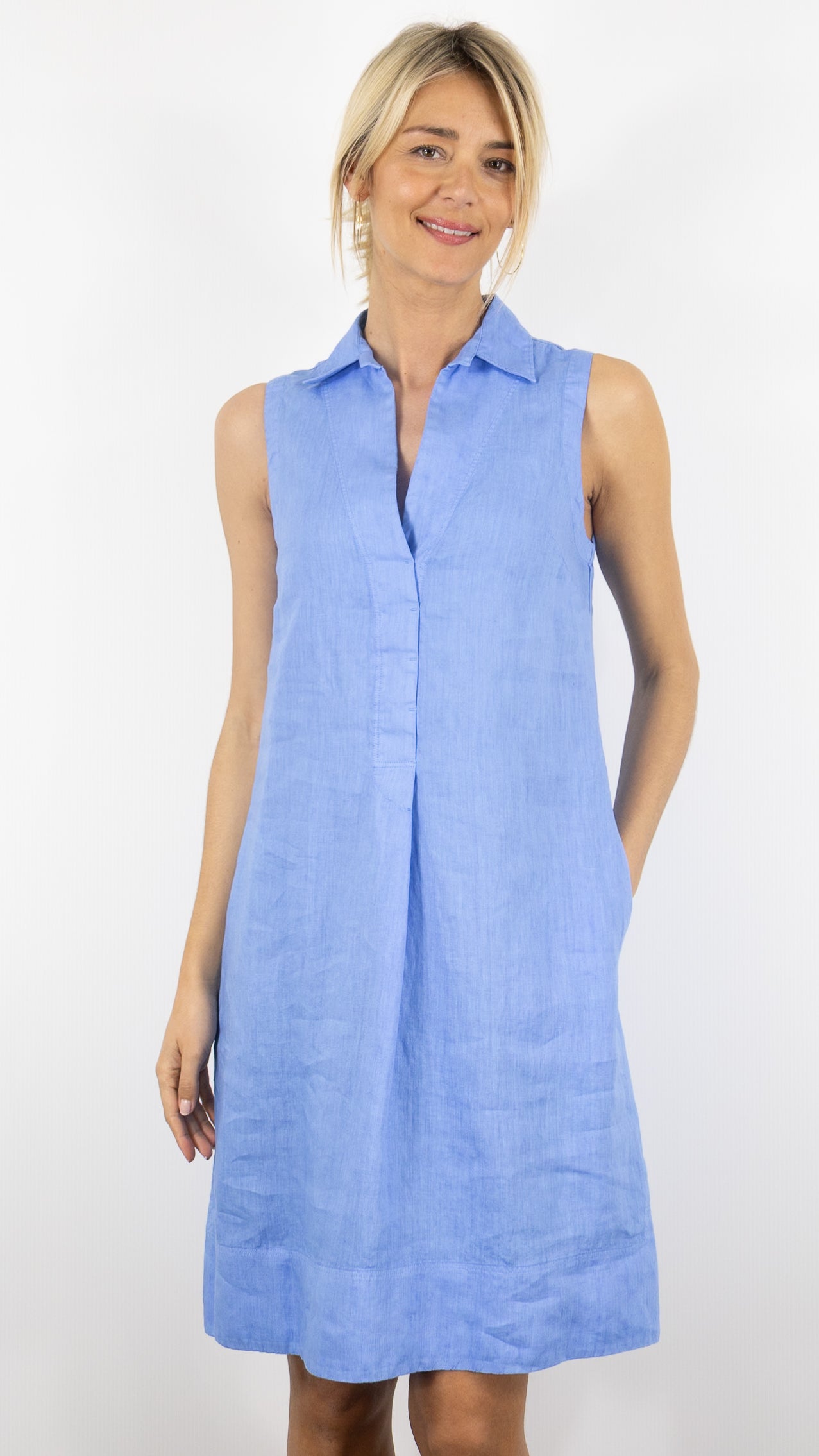 Robe en lin sans manches ROSSO 35 #COLOR_764/bleu