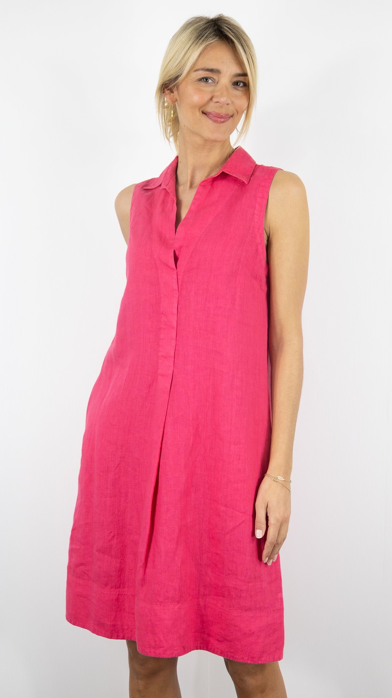 Robe en lin sans manches ROSSO 35 #COLOR_772/fushia