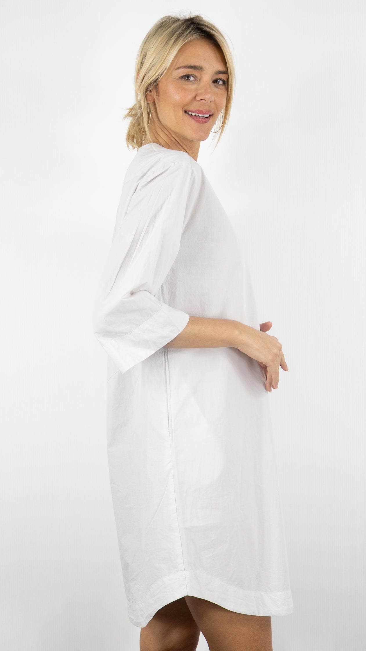 ROBE COURTE EN COTON #COLOR_21/STONE GREIGE