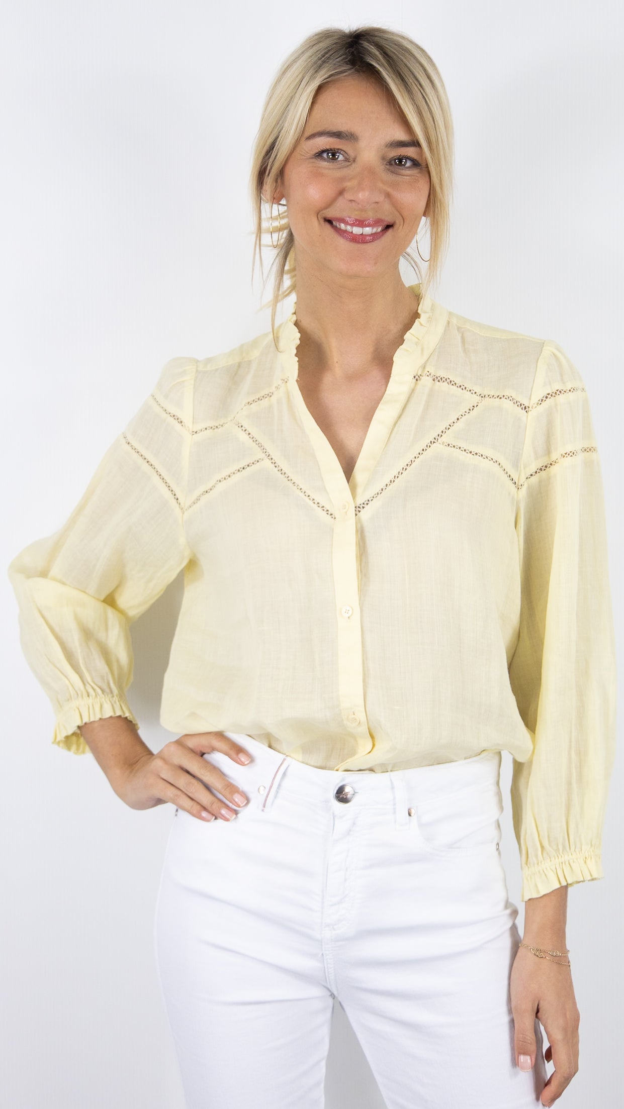 BLOUSE SMOCKEE JAUNE GERARD DAREL CRISTEL