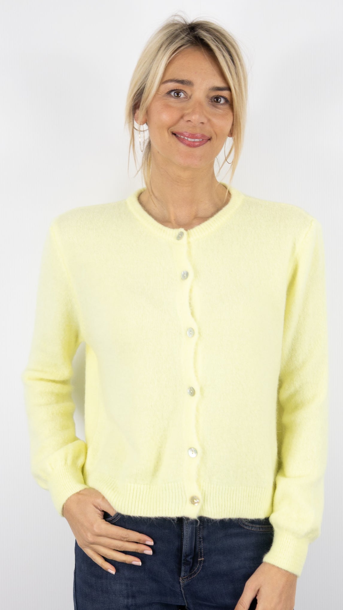 GILET EN ALPAGA ROUGE YCOO 8436#COLOR_JAUNE