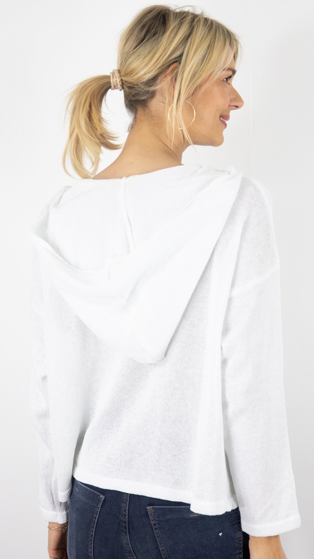GILET A CAPUCHE EN COTON ALEXANDRE LAURENT M8222#COLOR_BLANC
