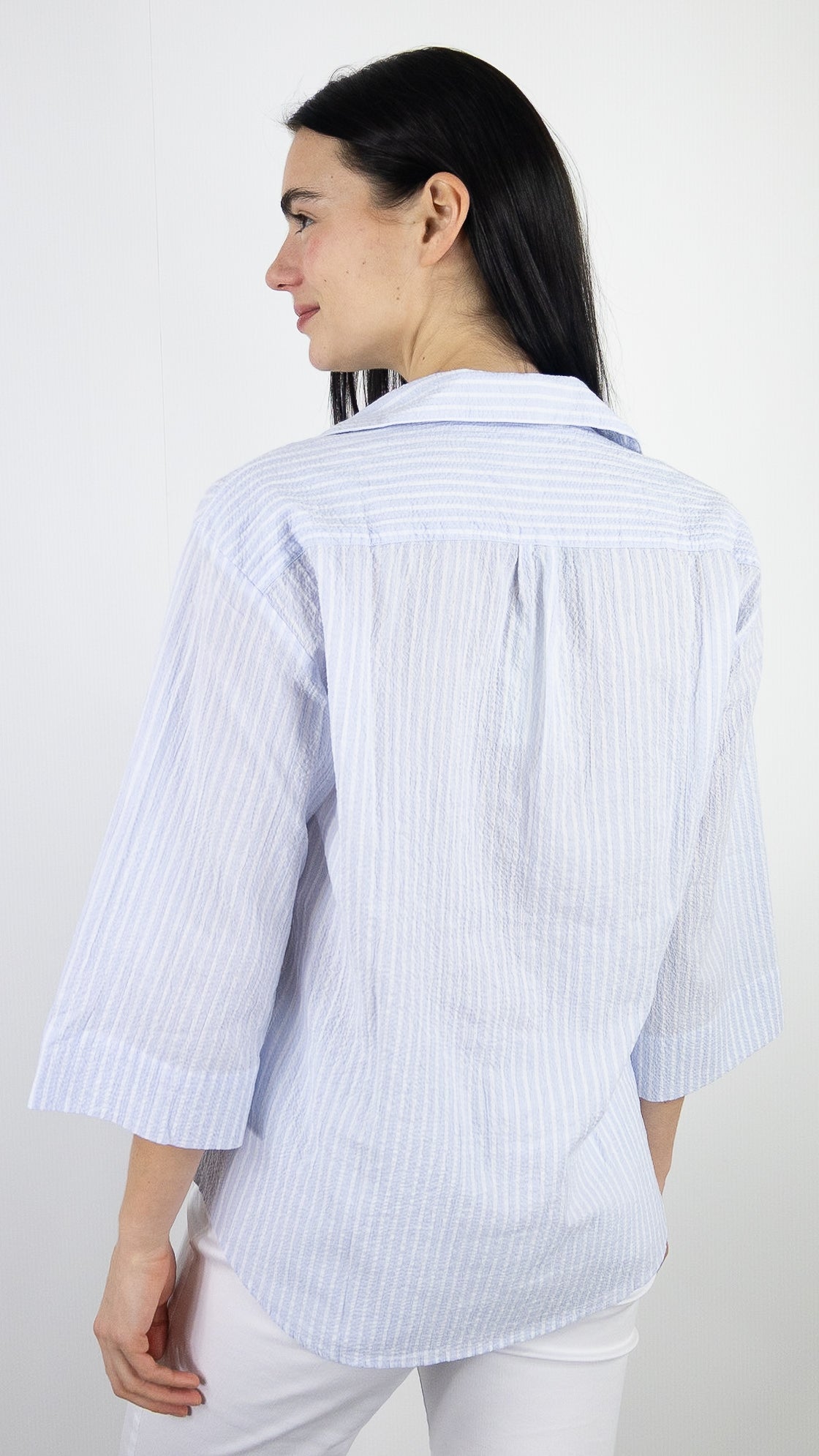 CHEMISE AMPLE EN COTON RAYEE CIEL  HARTFORD COLA S