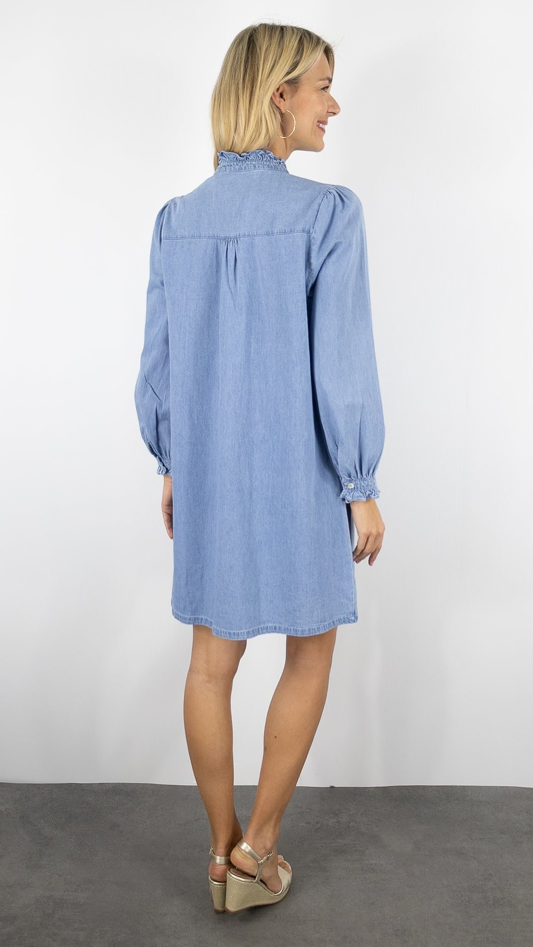 ROBE EN DENIM VOLANTEE LA PETITE ETOILE RAITY 