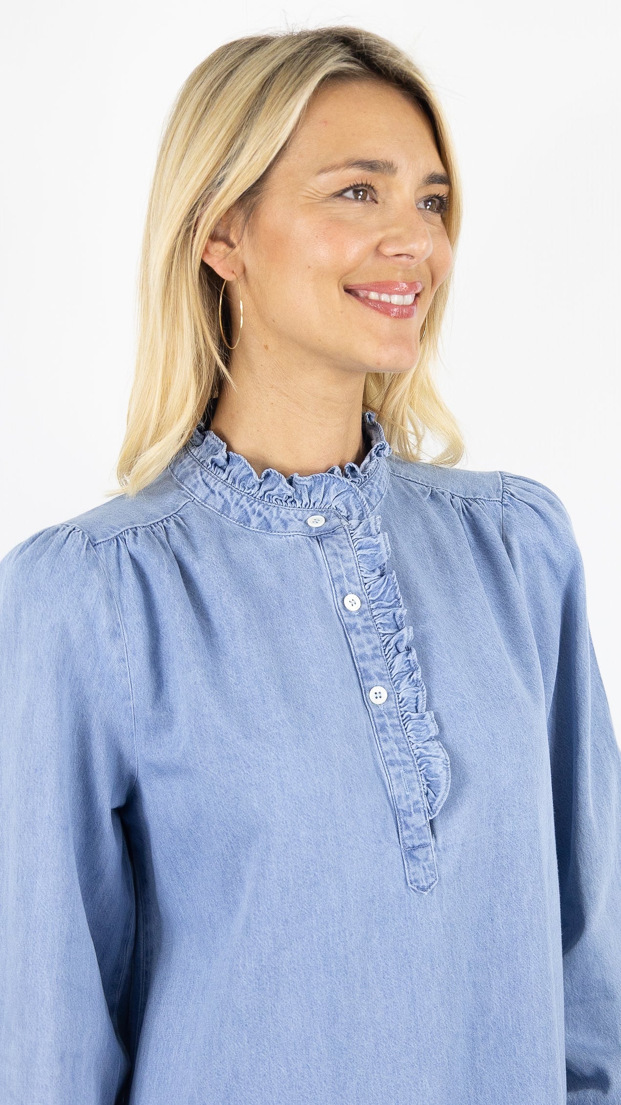 ROBE EN DENIM VOLANTEE LA PETITE ETOILE RAITY 