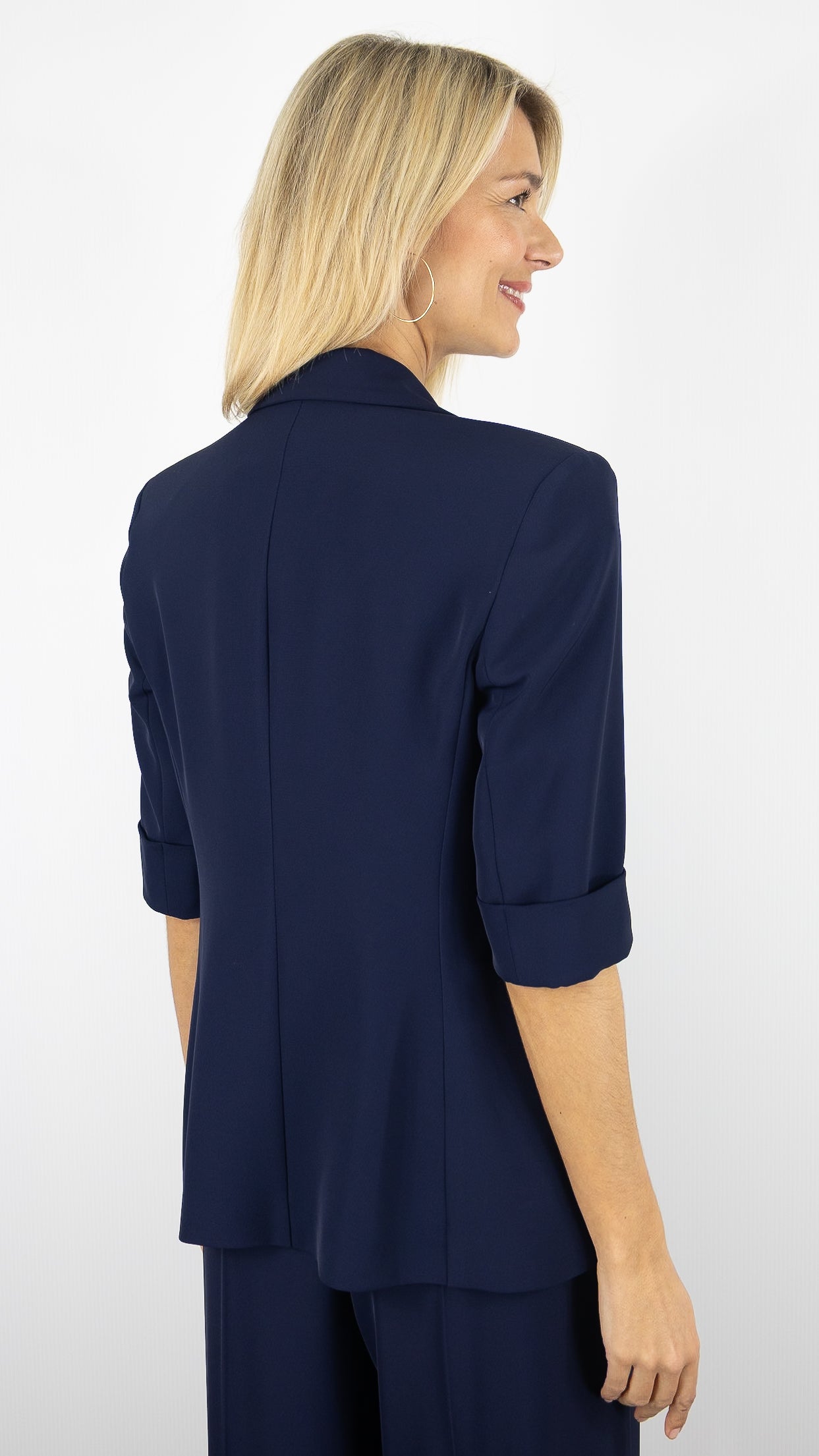 BLAZER CROISE MANCHES 3/4 IMPERIAL#color_1650/BLU MARINE