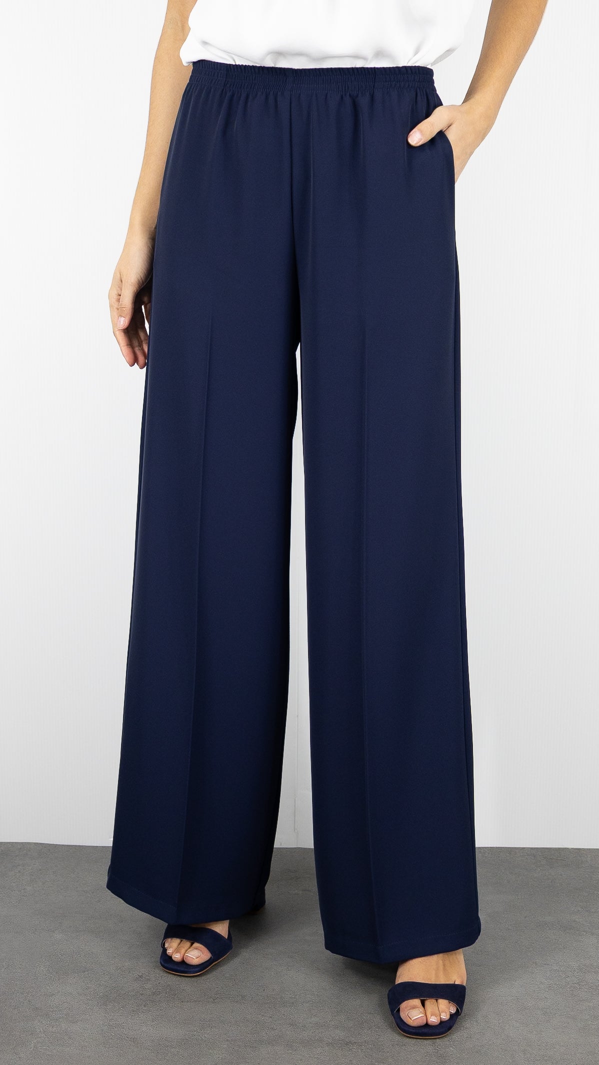 PANTALON HABILLE FLUIDE TAILLE ELASTIQUE IMPERIAL P4W1LHX#COLOR_1650/BLU