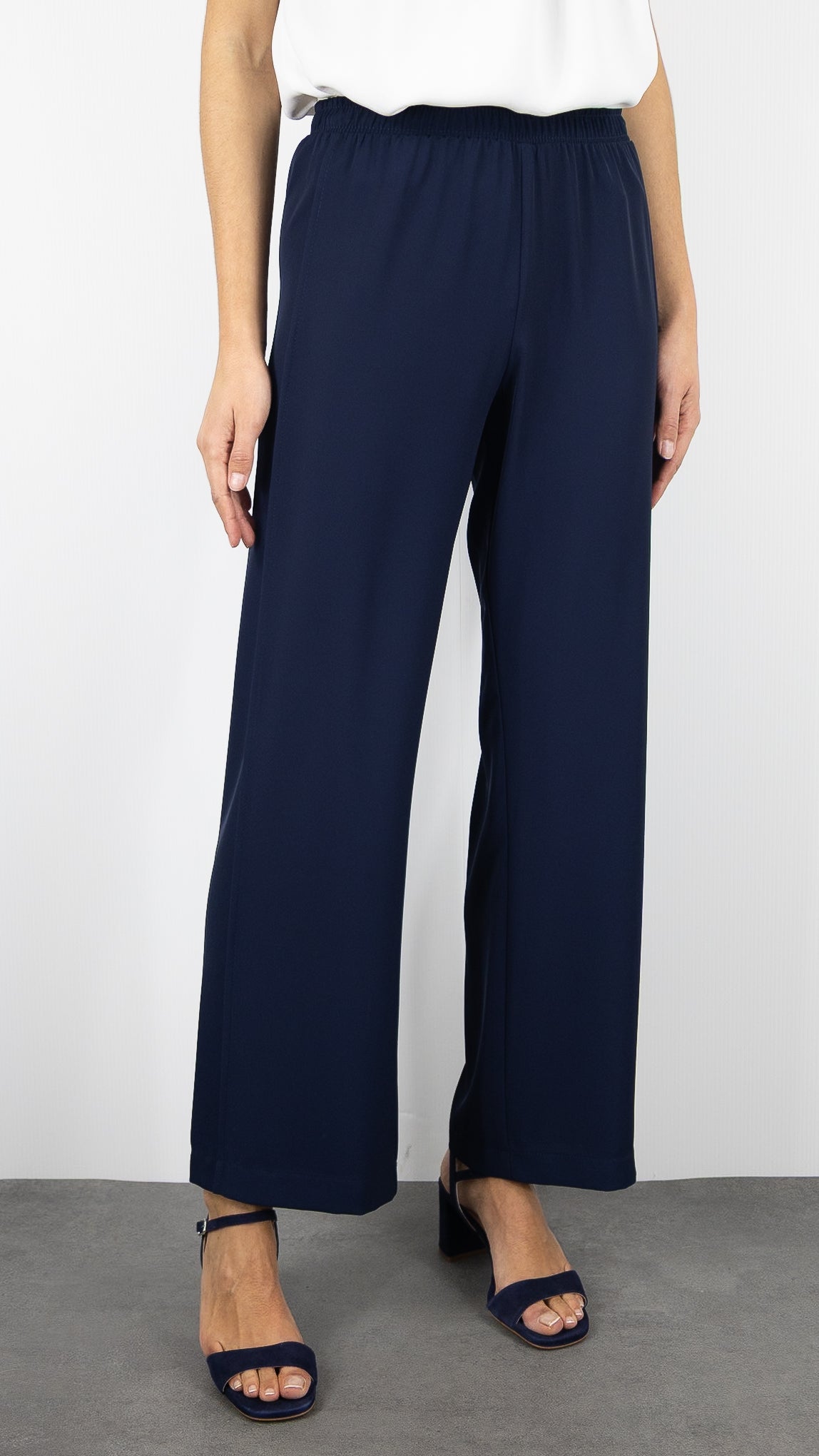 PANTALON LARGE TAILLE ELASTIQUEE MARINE IMPERIAL P9B9LDF