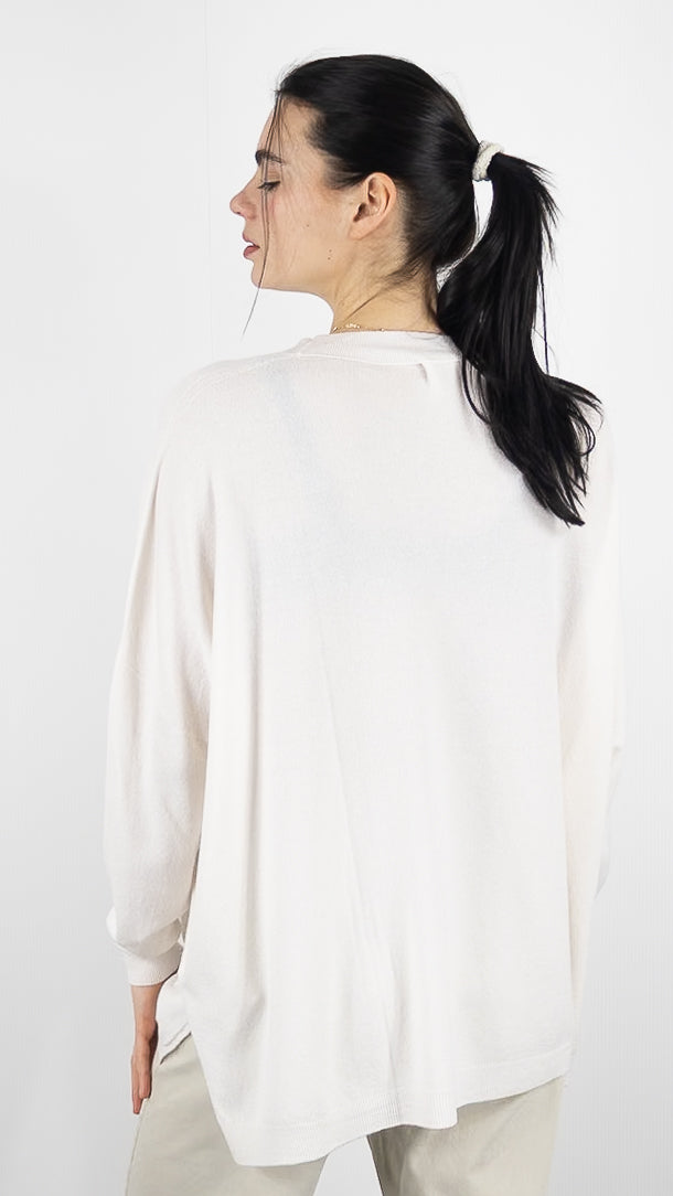 PULL OVERSIZE POUR FEMME ALEXANDRE LAURENT C8778#COLOR_ECRU