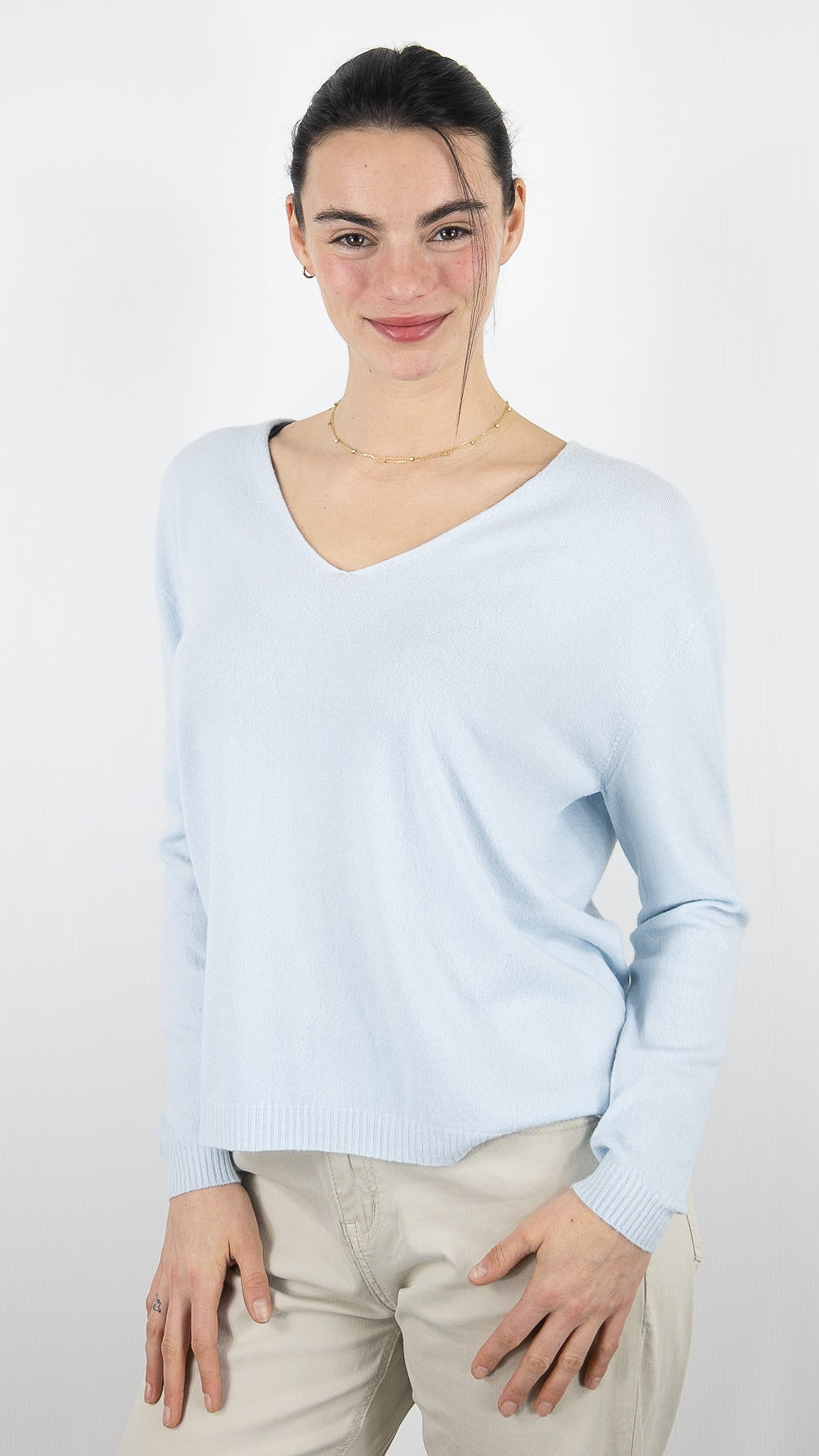 PULL V FEMME ALEXANDRE LAURENT Z8835#COLOR_CIEL