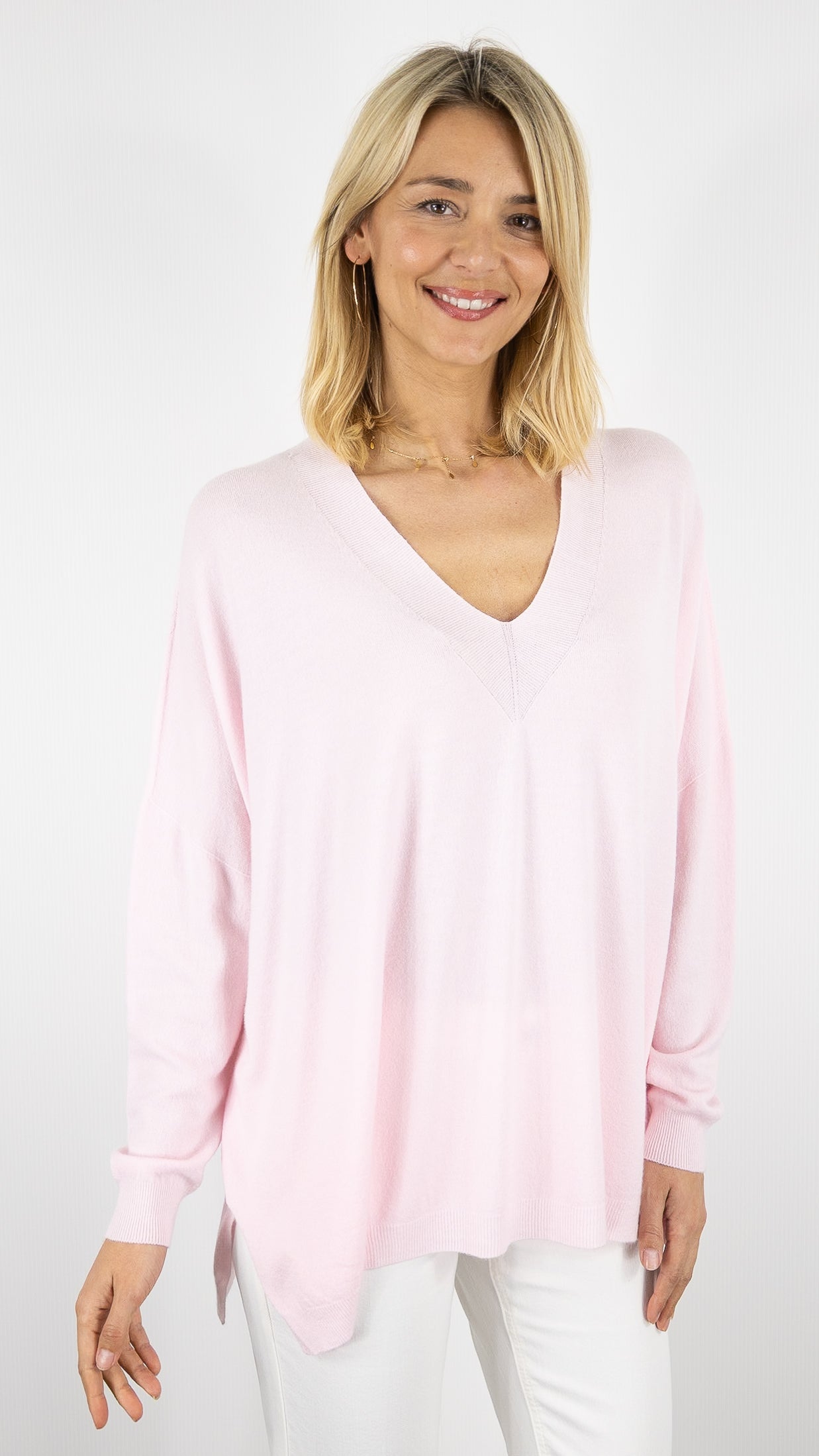 PULL OVERSIZE POUR FEMME ALEXANDRE LAURENT C8778#COLOR_ROSE PALE