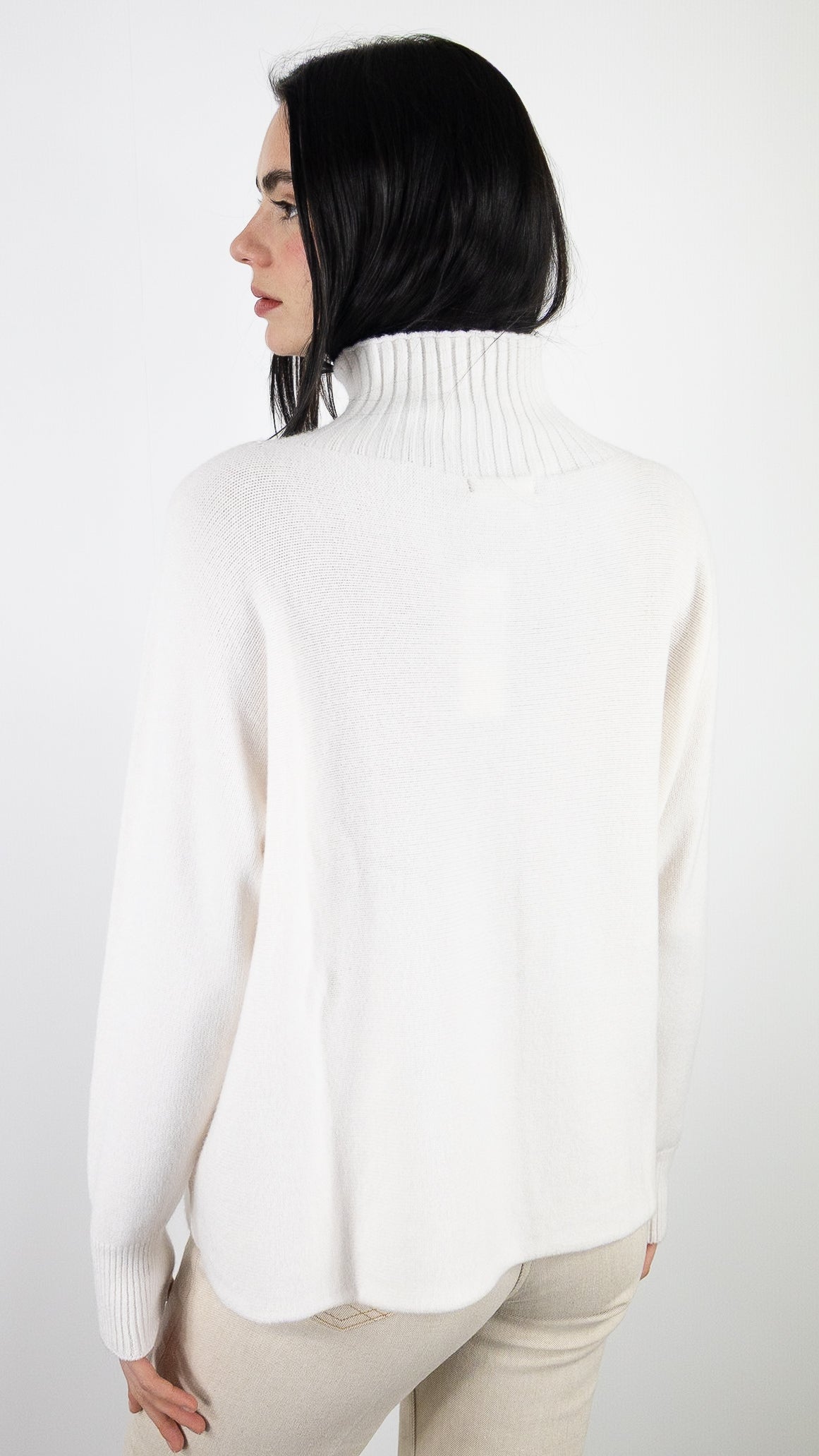 Pull montant ample pour femme Alexandre Laurent #COLOR_ecru