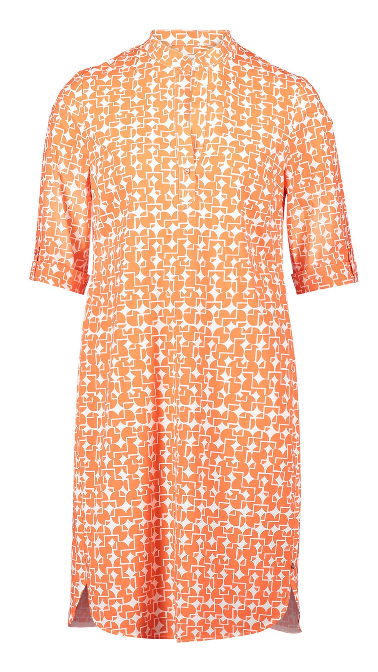 ROBE DROITE IMPRIMEE ROBE LEGERE 0360/4802#COLOR_1830/BLANC ORANGE