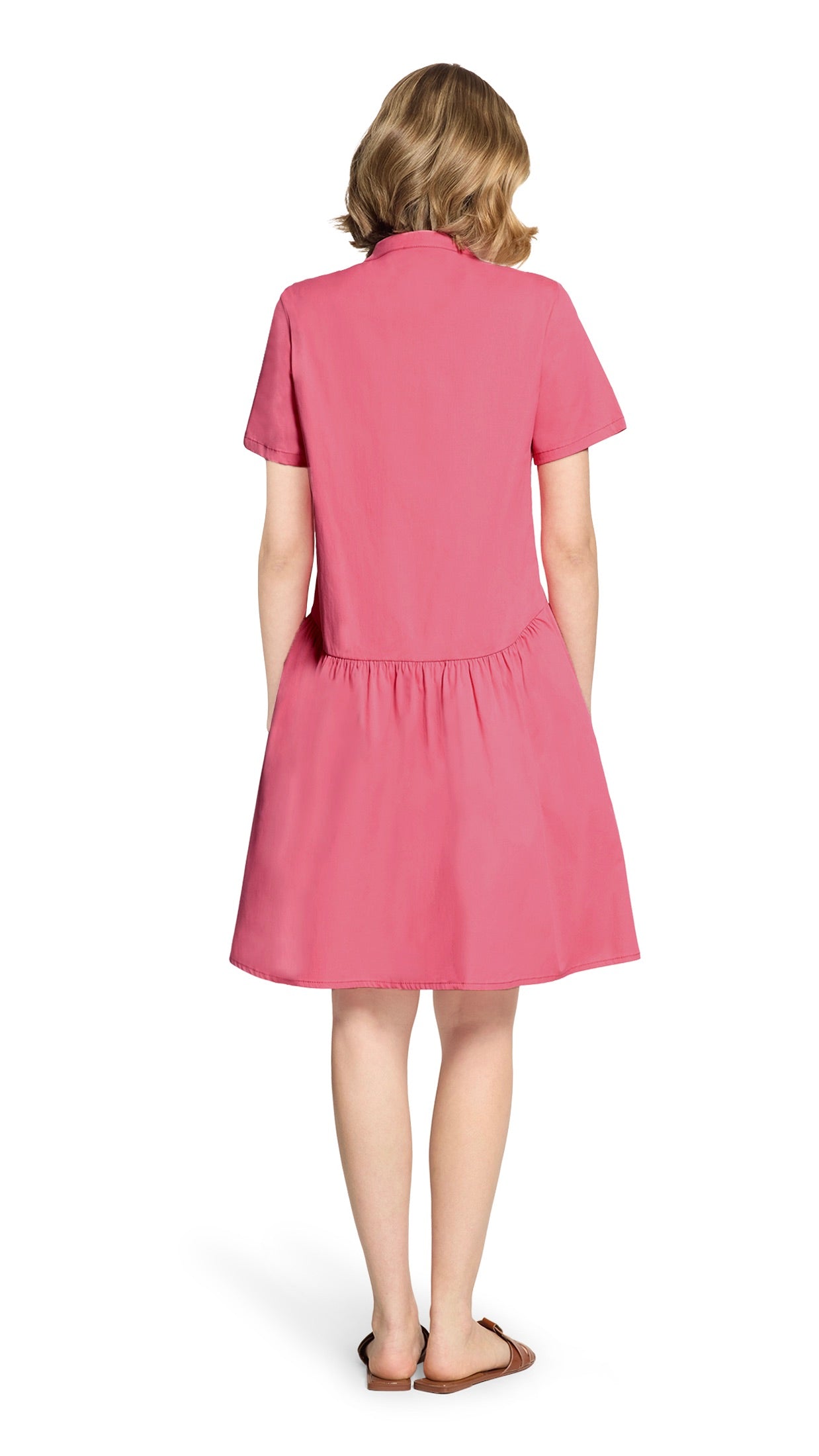 ROBE EVASEE EN COTON ROBE LEGERE 0409/4845#COLOR_4169/PINK PEACH ROSE