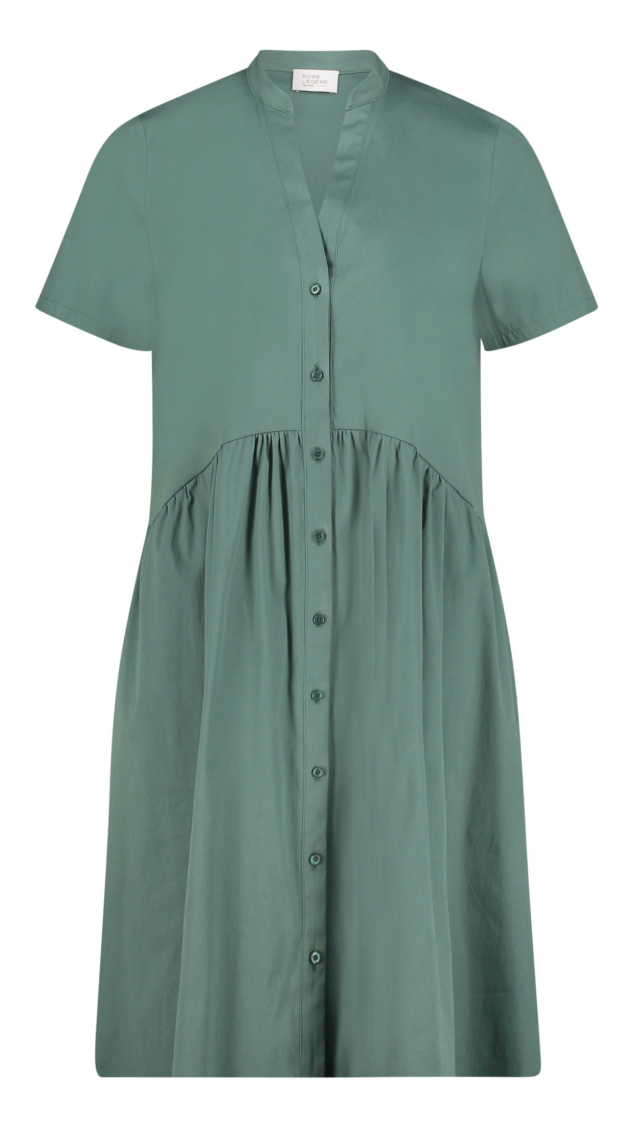 ROBE EVASEE EN COTON ROBE LEGERE 0409/4845#COLOR_5592/BRIGHT VERT