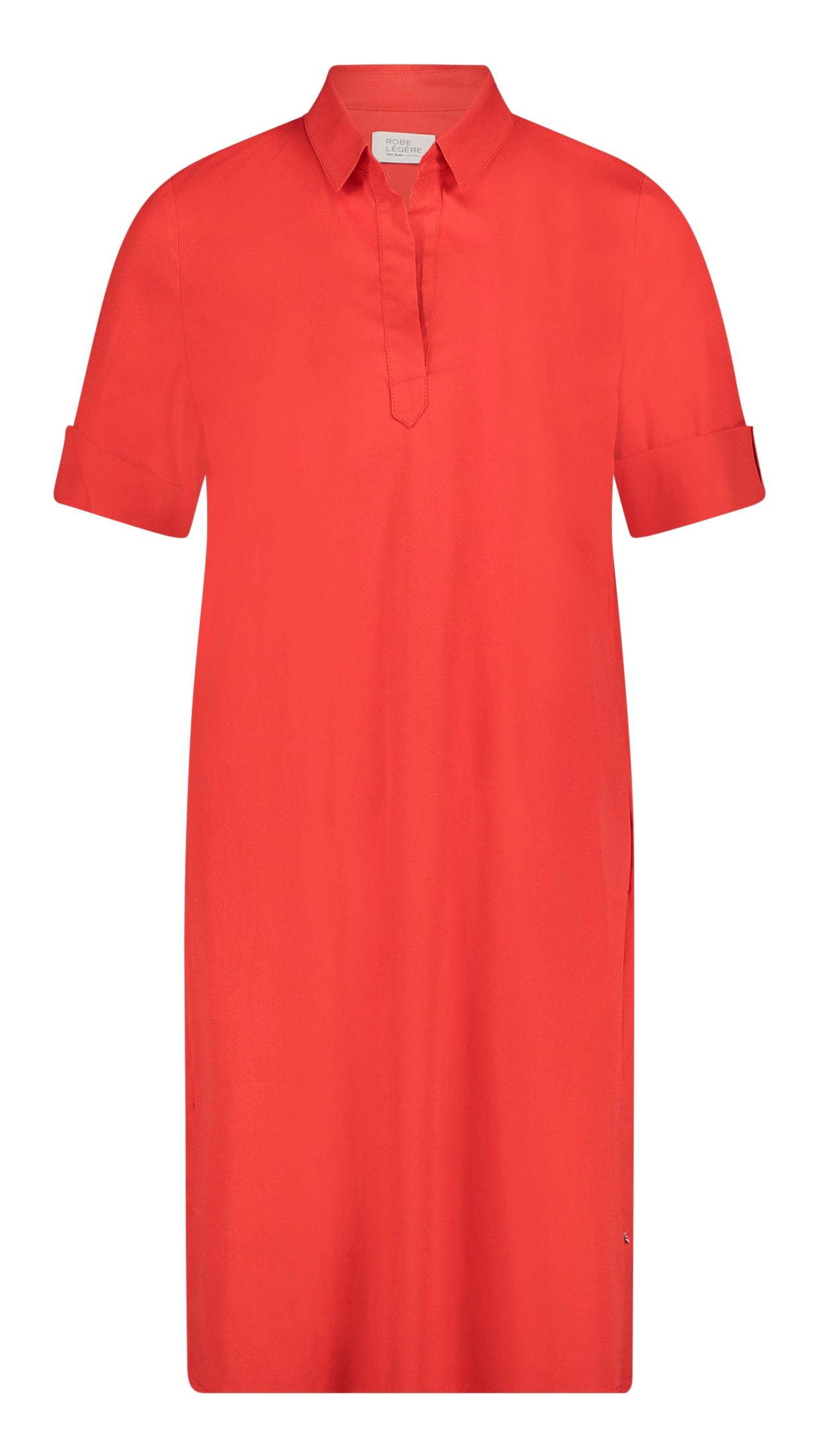 ROBE CHEMISE EN COTON ROBE LEGERE 0416/4845#COLOR_4055/HIGH RED ROUGE