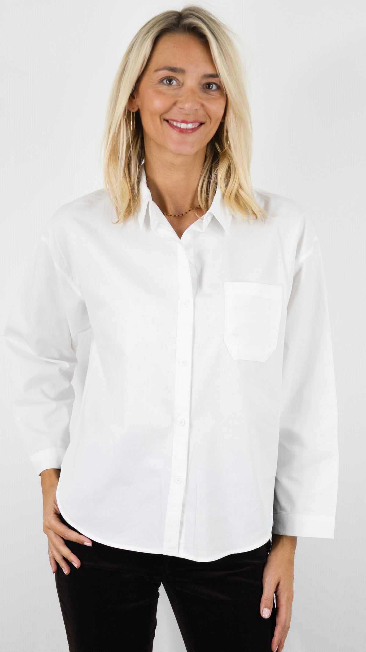 CHEMISE EN COTON POUR FEMME SEASON 14H605#COLOR_ECRU
