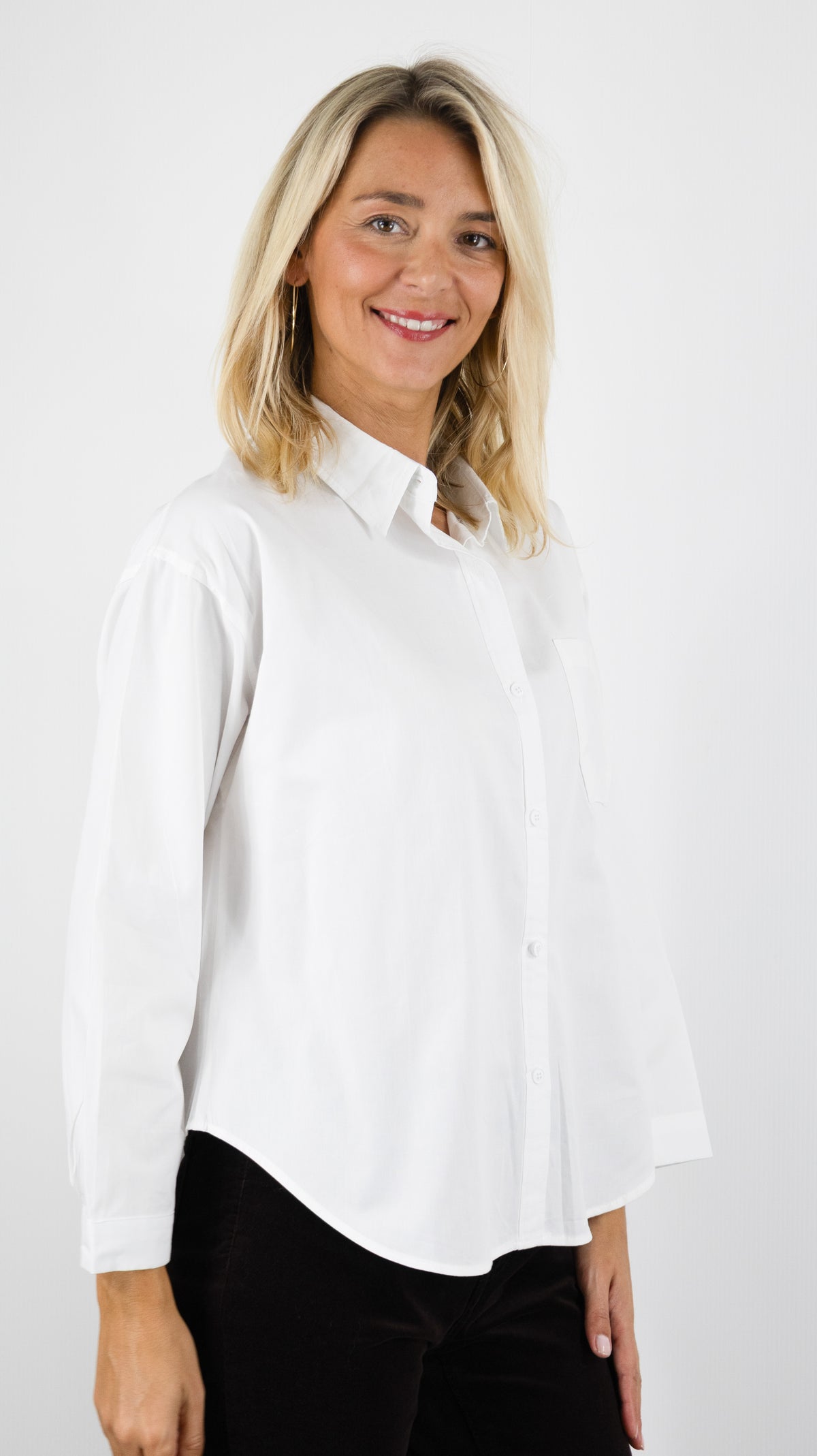 CHEMISE EN COTON POUR FEMME SEASON 14H605#COLOR_ECRU