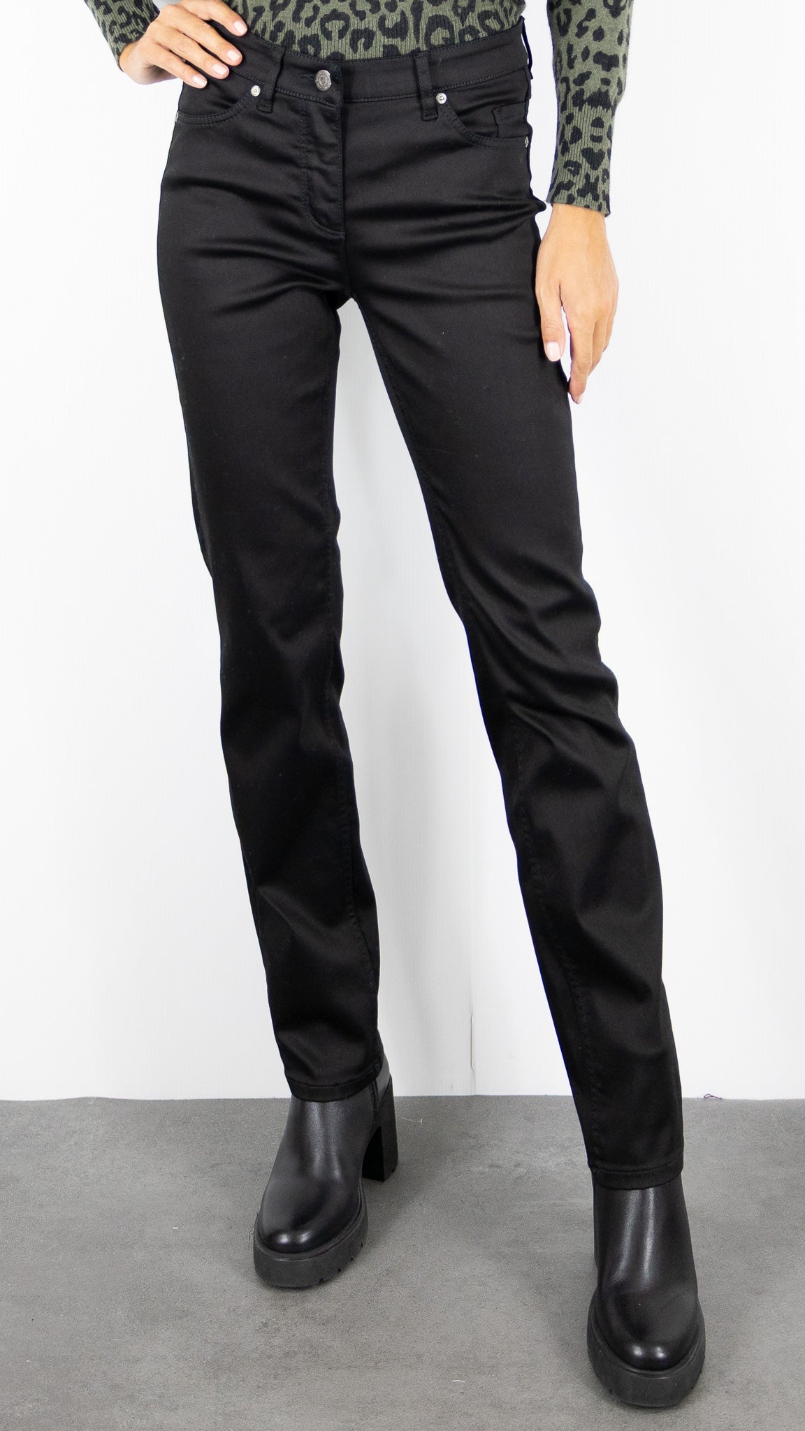 JEANS DROIT FEMME TONI PERFECT SHAPE 11-45 1106-0#COLOR_089/BLACK NOIR