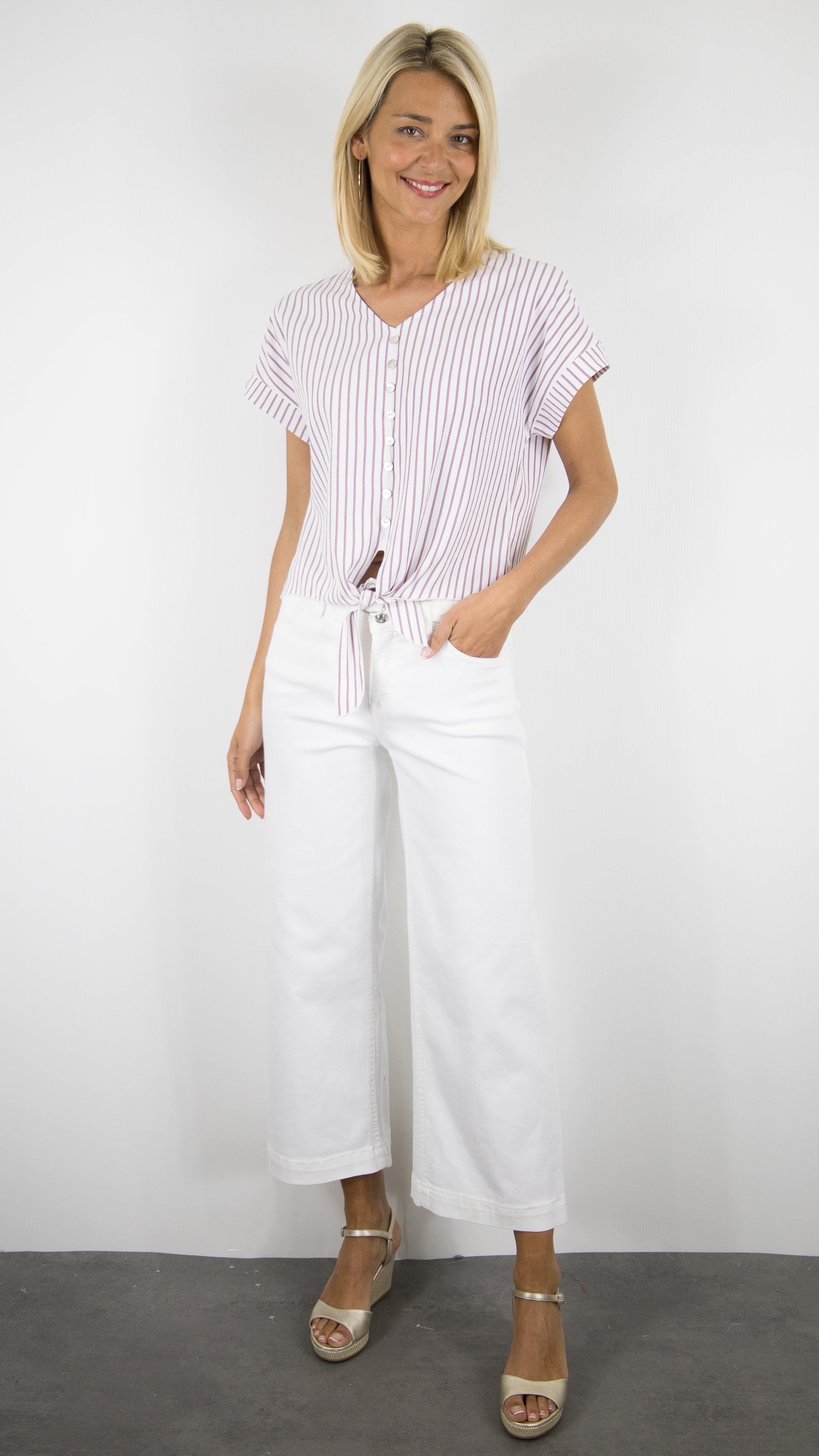 PANTALON LARGE BLANC POUR FEMME TONI 12-33/1306-26