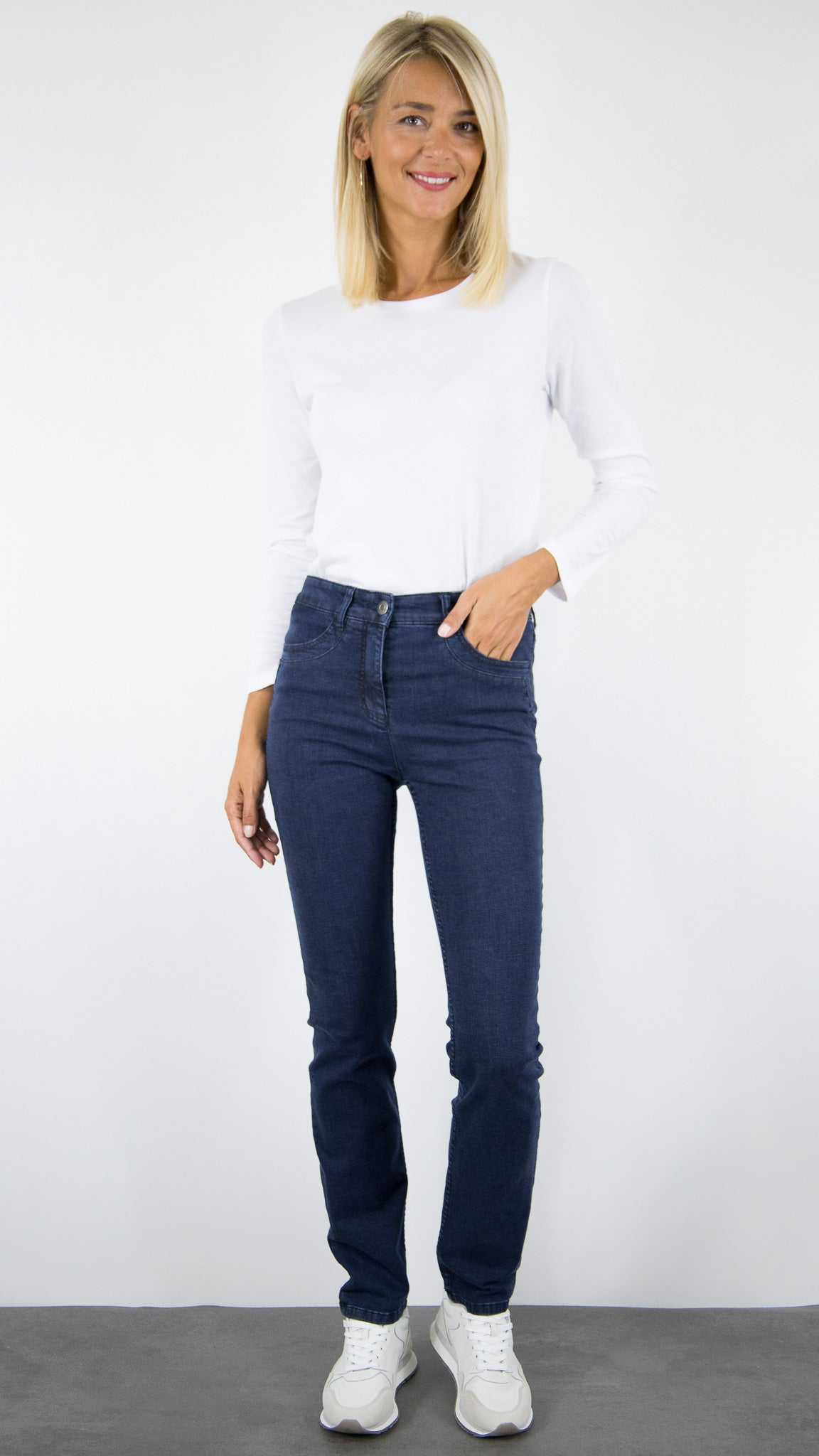 JEANS DROIT POUR FEMME TONI BE LOVED 12-59 1226-42#COLOR_059/DARK BLUE