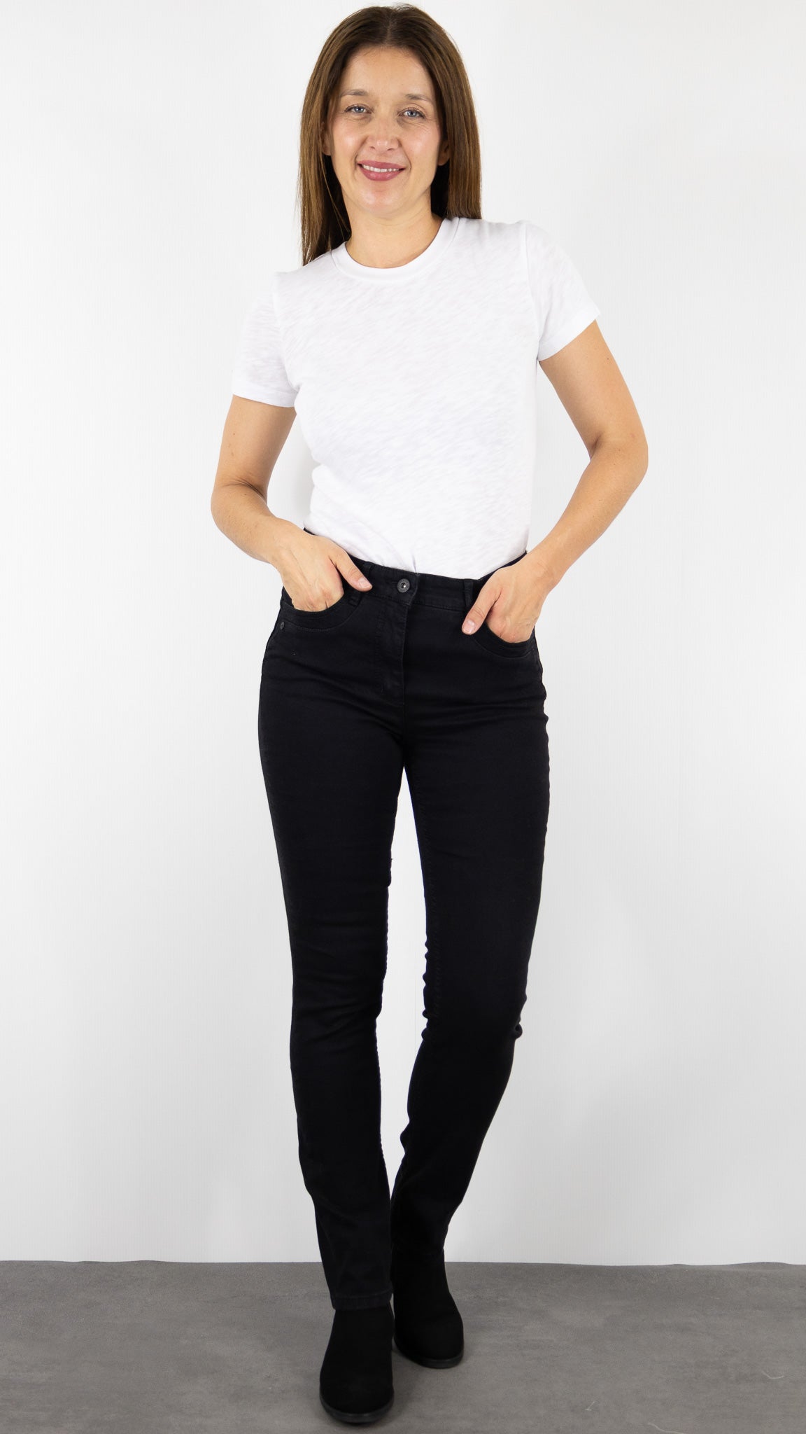 JEANS DROIT POUR FEMME TONI BE LOVED 12-59 1226-42#COLOR_089/BLACK NOIR