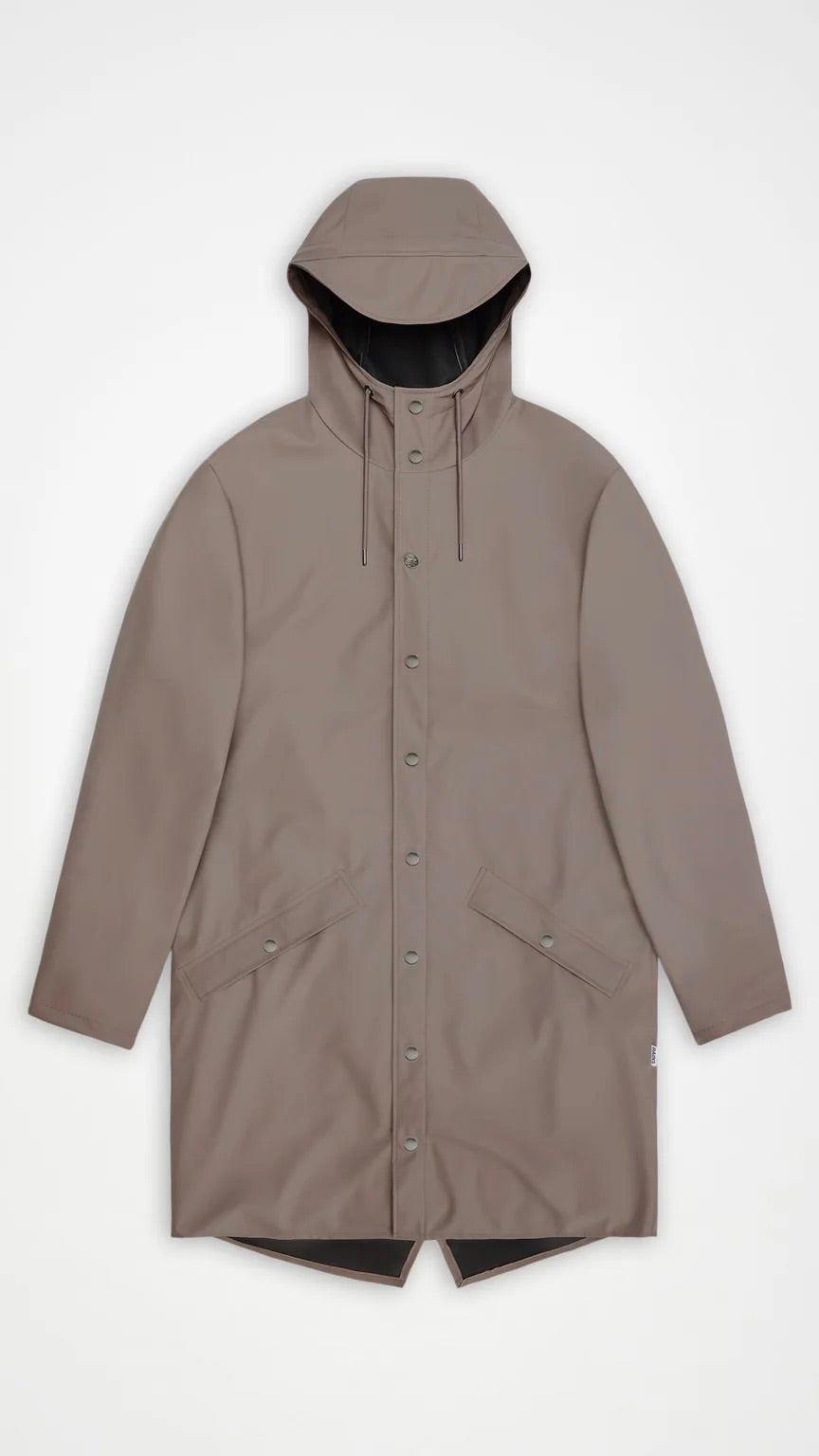 PARKA LONGUE A CAPUCHE IMPERMEABLE POUR FEMME RAINS 12020 PARKA LONG JACKET#COLOR_173/CINDER TAUPE