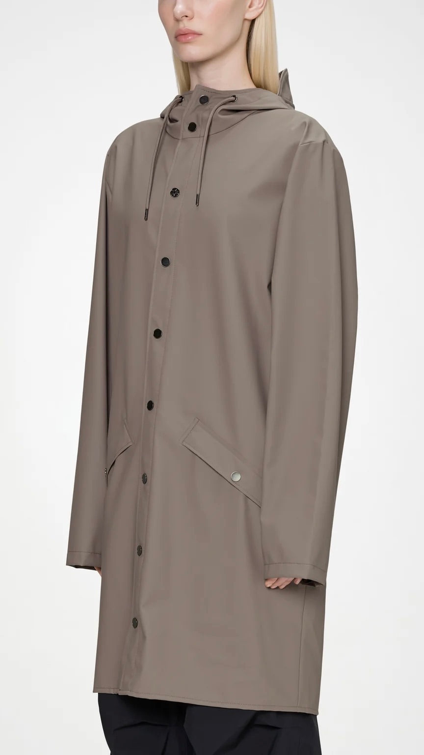 PARKA LONGUE A CAPUCHE IMPERMEABLE POUR FEMME RAINS 12020 PARKA LONG JACKET#COLOR_173/CINDER TAUPE