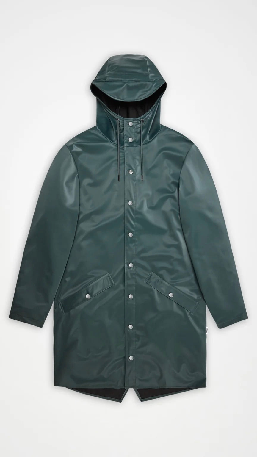 PARKA LONGUE A CAPUCHE IMPERMEABLE POUR FEMME RAINS 12020 PARKA LONG JACKET#COLOR_175/MISTIC CELADON