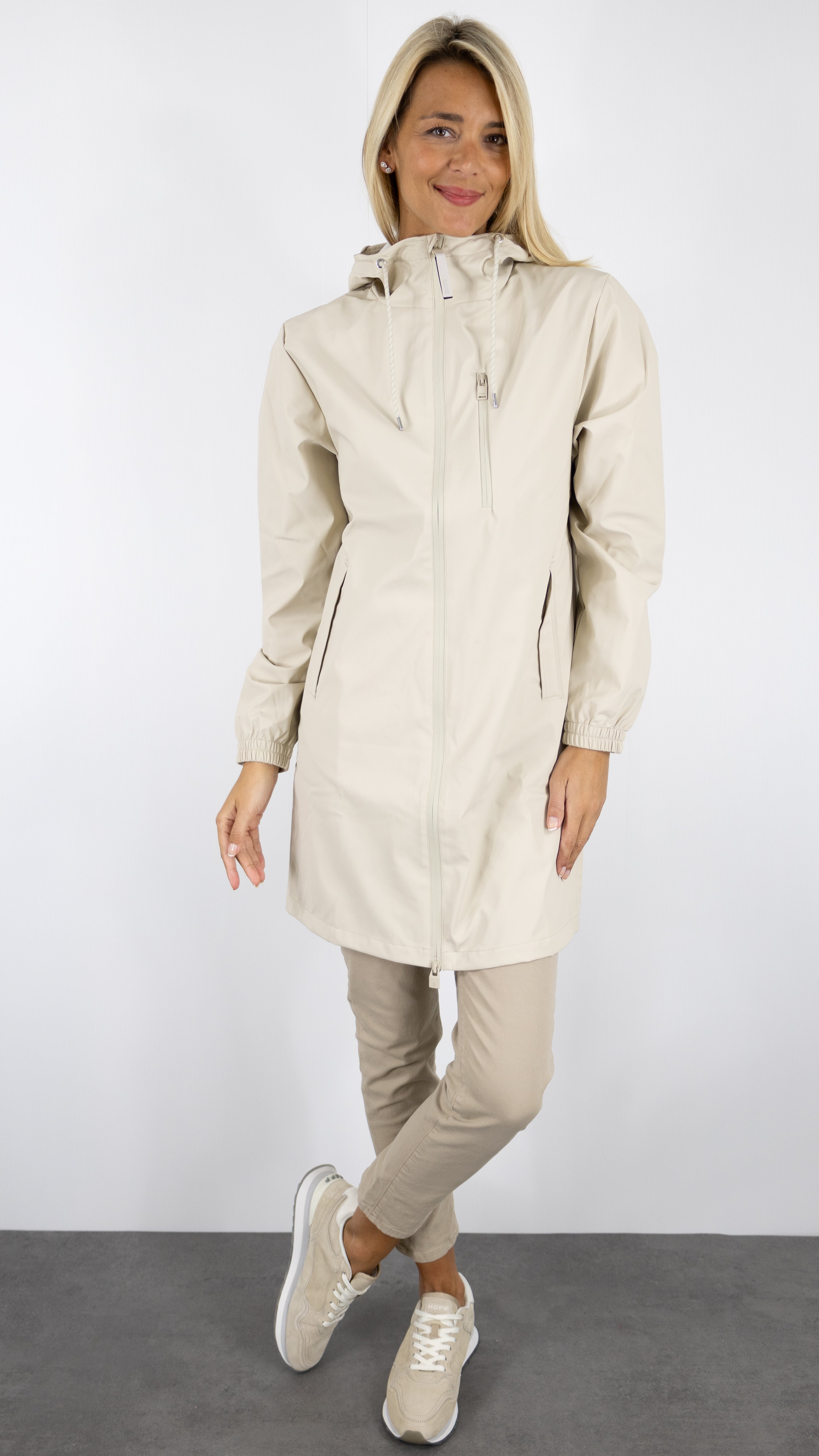 PARKA A CAPUCHE LONGUE IMPERMEABLE RAINS 12080 LONG STORM BREAKER#COLOR_DUNE/BEIGE