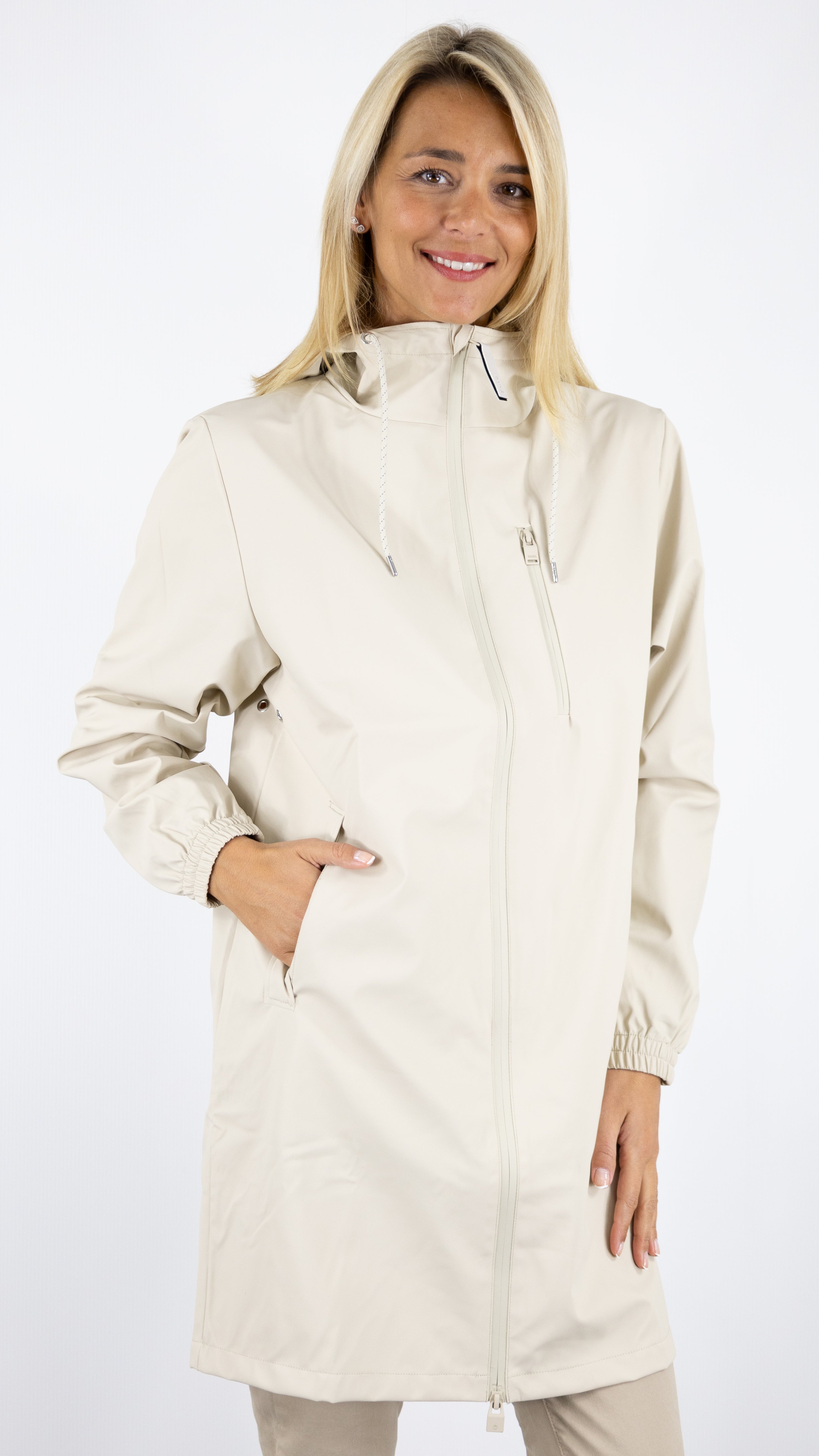 PARKA A CAPUCHE LONGUE IMPERMEABLE RAINS 12080 LONG STORM BREAKER#COLOR_DUNE/BEIGE