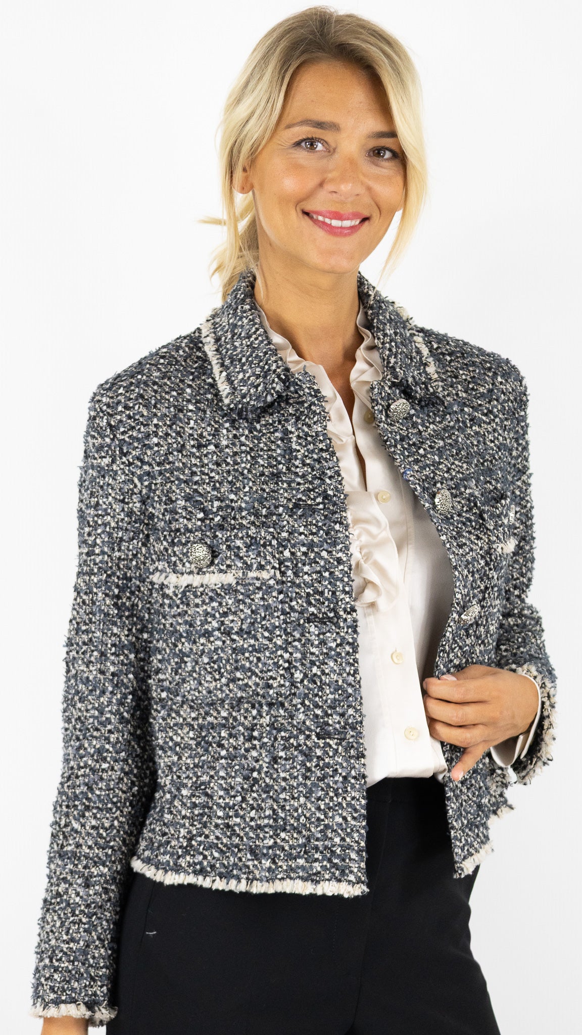 VESTE COURTE CHINEE FEMME ROFA 131895 1238#COLOR_090/GRIS