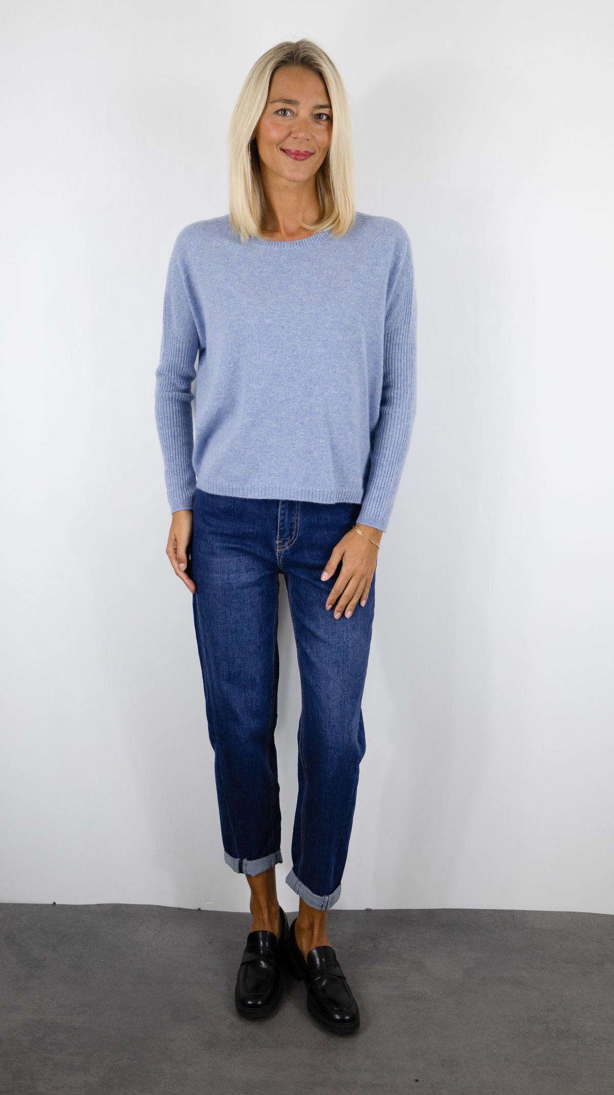 PULL COL ROND EN CACHEMIRE POUR FEMME ESTHEME HJQ280C#COLOR_1855/GLACIER CIEL