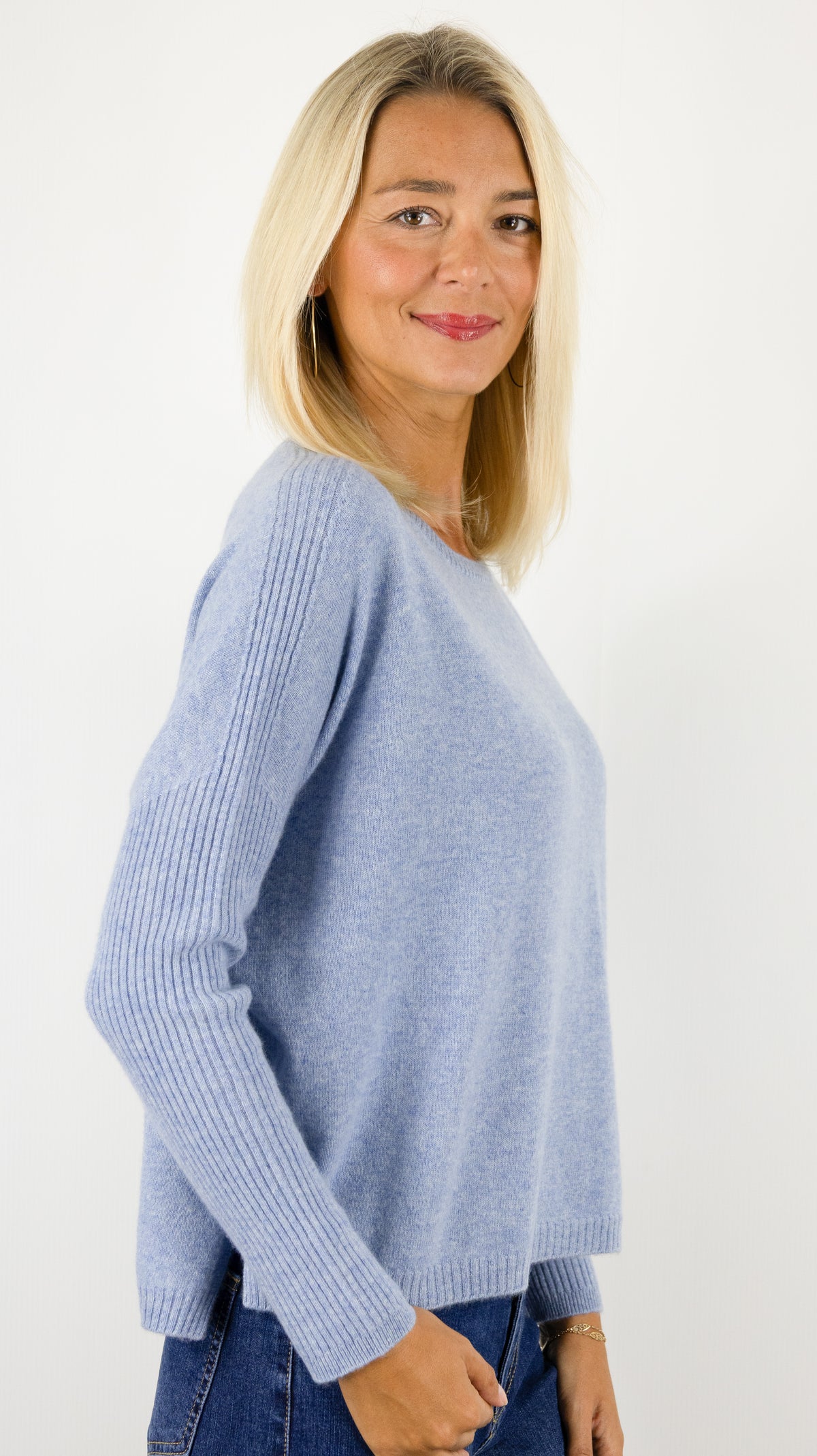 PULL COL ROND EN CACHEMIRE POUR FEMME ESTHEME HJQ280C#COLOR_1855/GLACIER CIEL