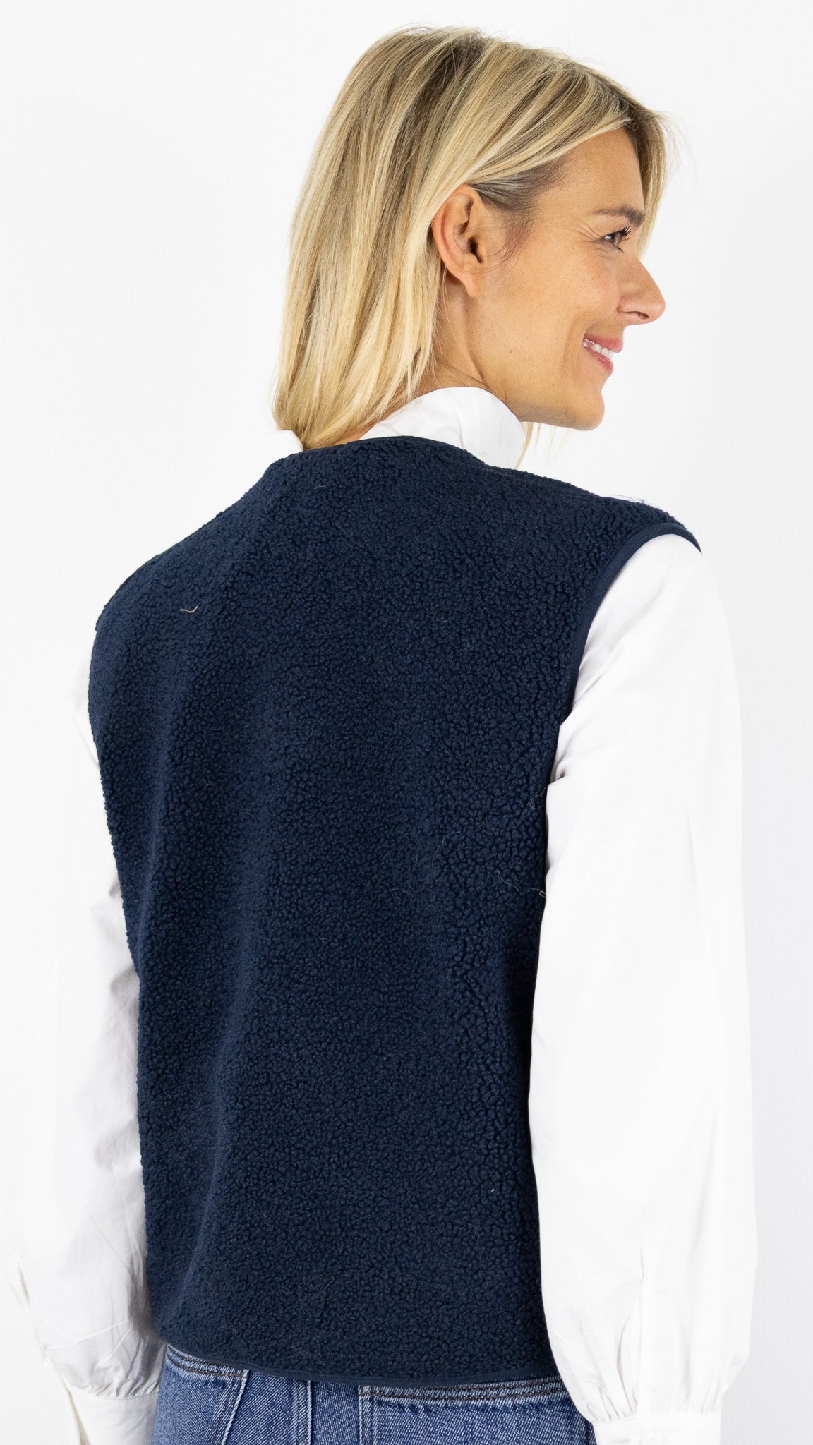 GILET SANS MANCHES MOUTON 15G488 SEASON#color_MARINE