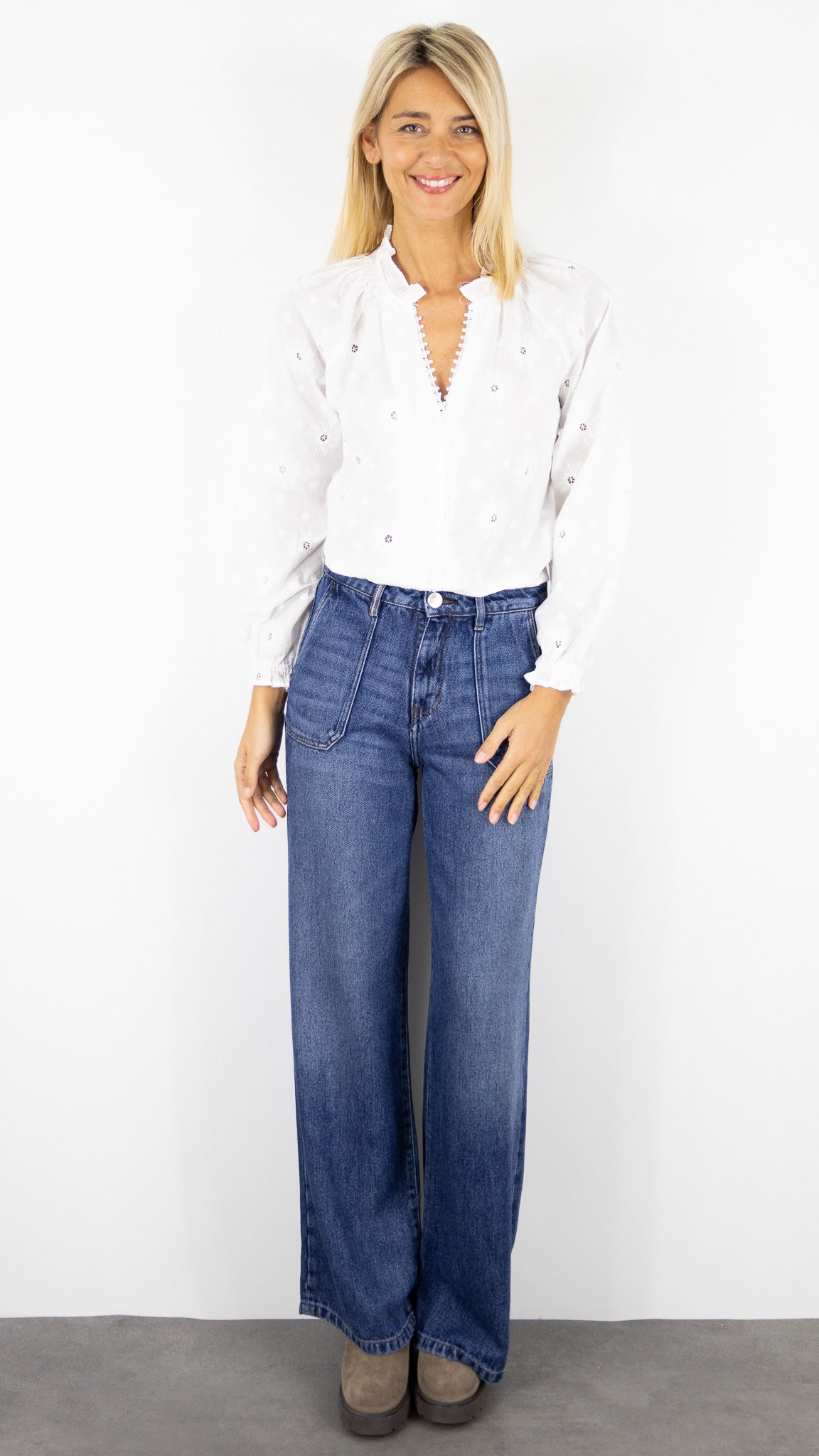 CHEMISE BRODERIE FLEURS COL VOLANTE 15H17 SEASON#color_ECRU