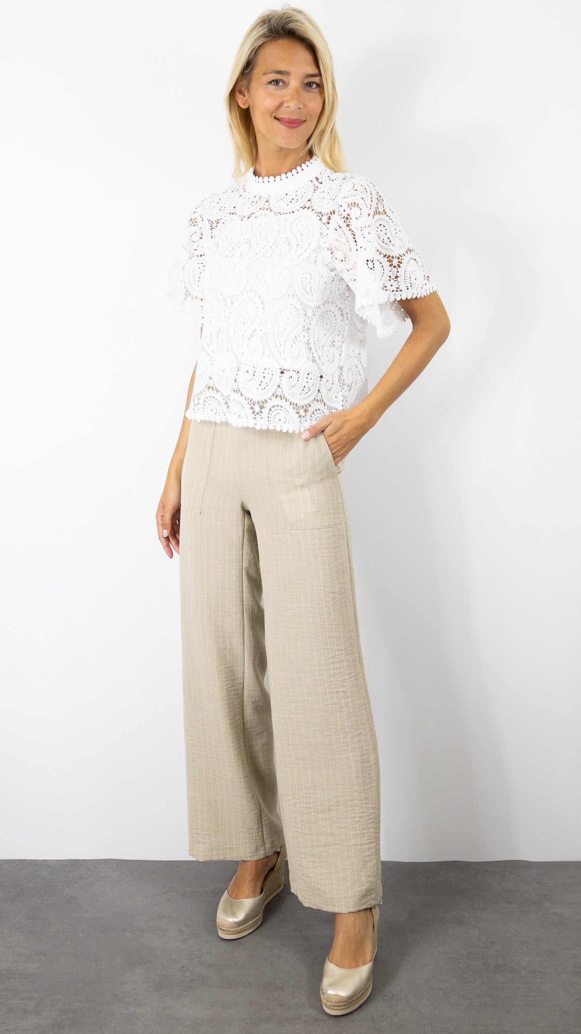 TOP MANCHES COURTES BRODE ELLI WHITE 16080LT#COLOR_BLANC
