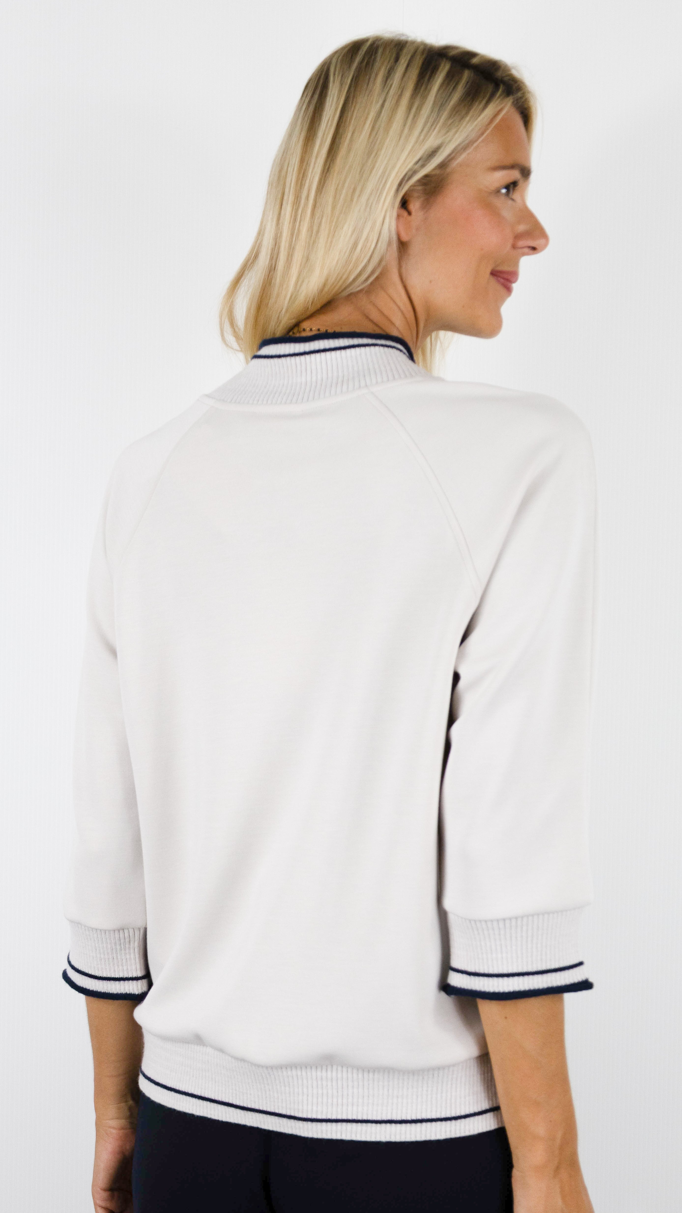 SWEAT GANSE MANCHES 3/4 POUR FEMME GREIGE LEBEK 16241062
